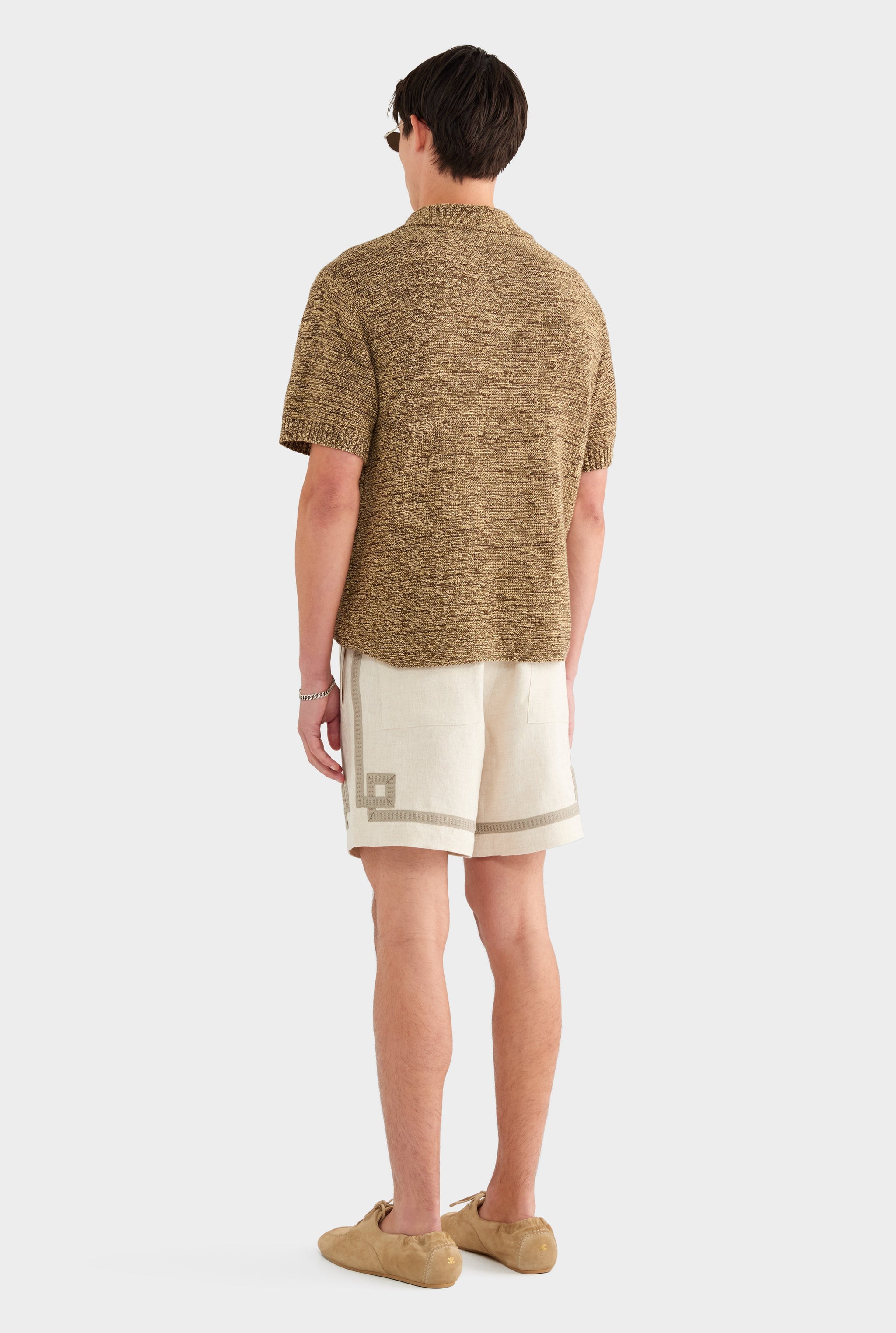 Tape Border Lounge Short - Sand