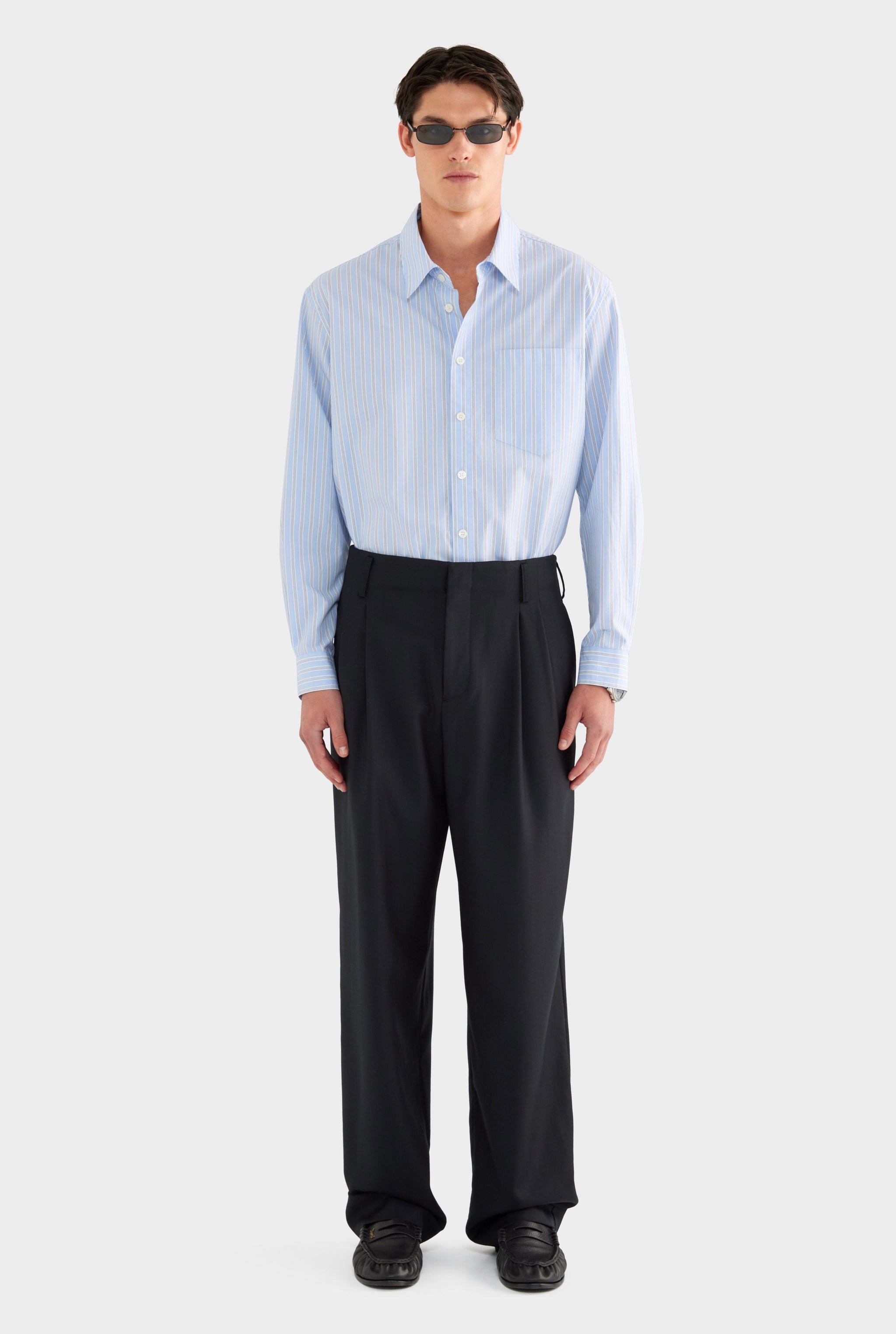 Tailored Wool Suit Trouser - Black