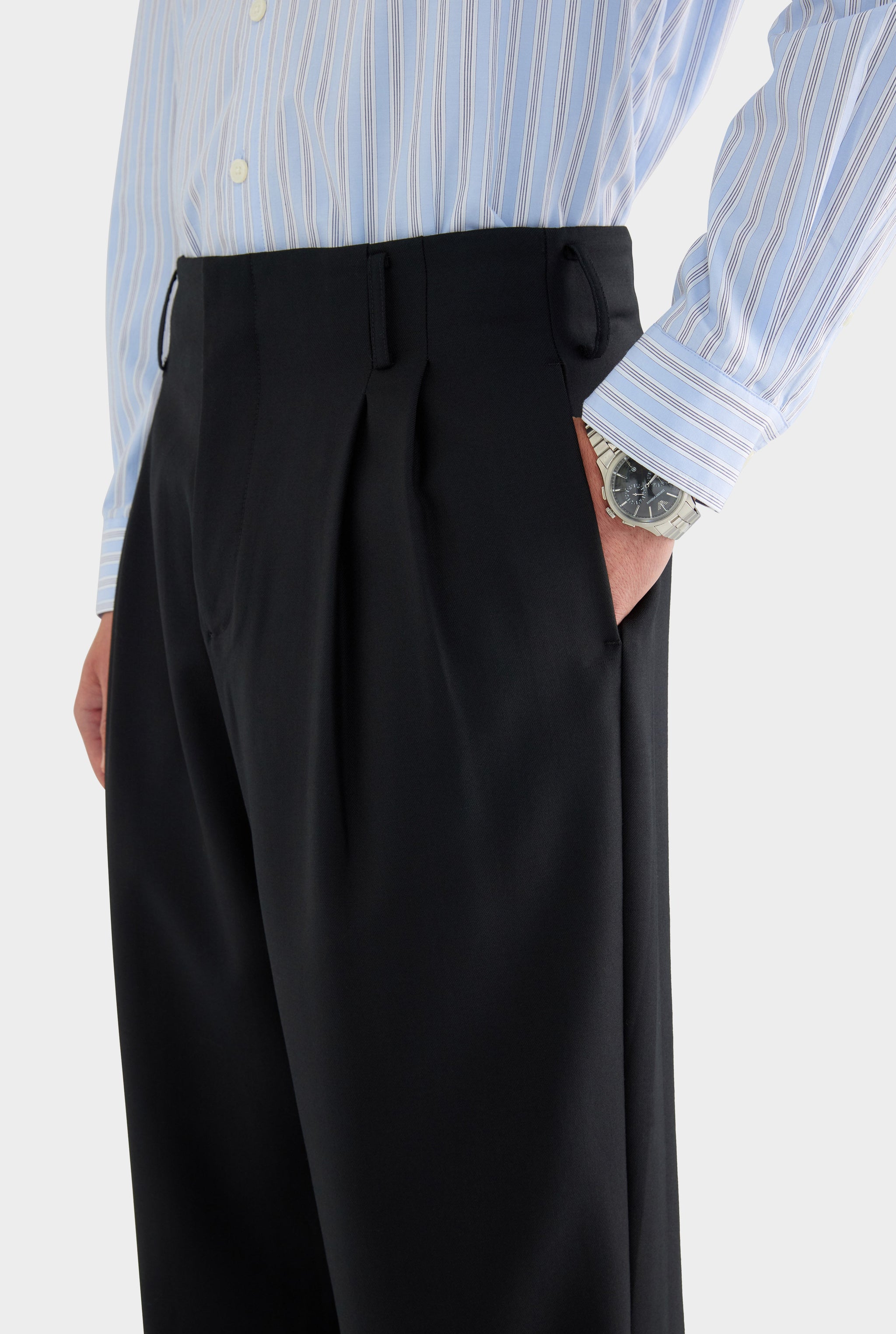 Tailored Wool Suit Trouser - Black