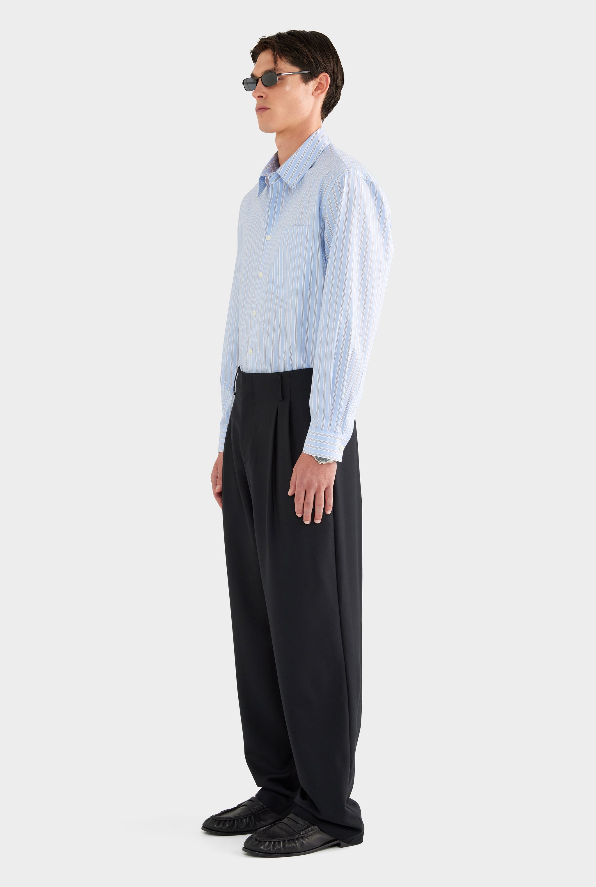 Tailored Wool Suit Trouser - Black