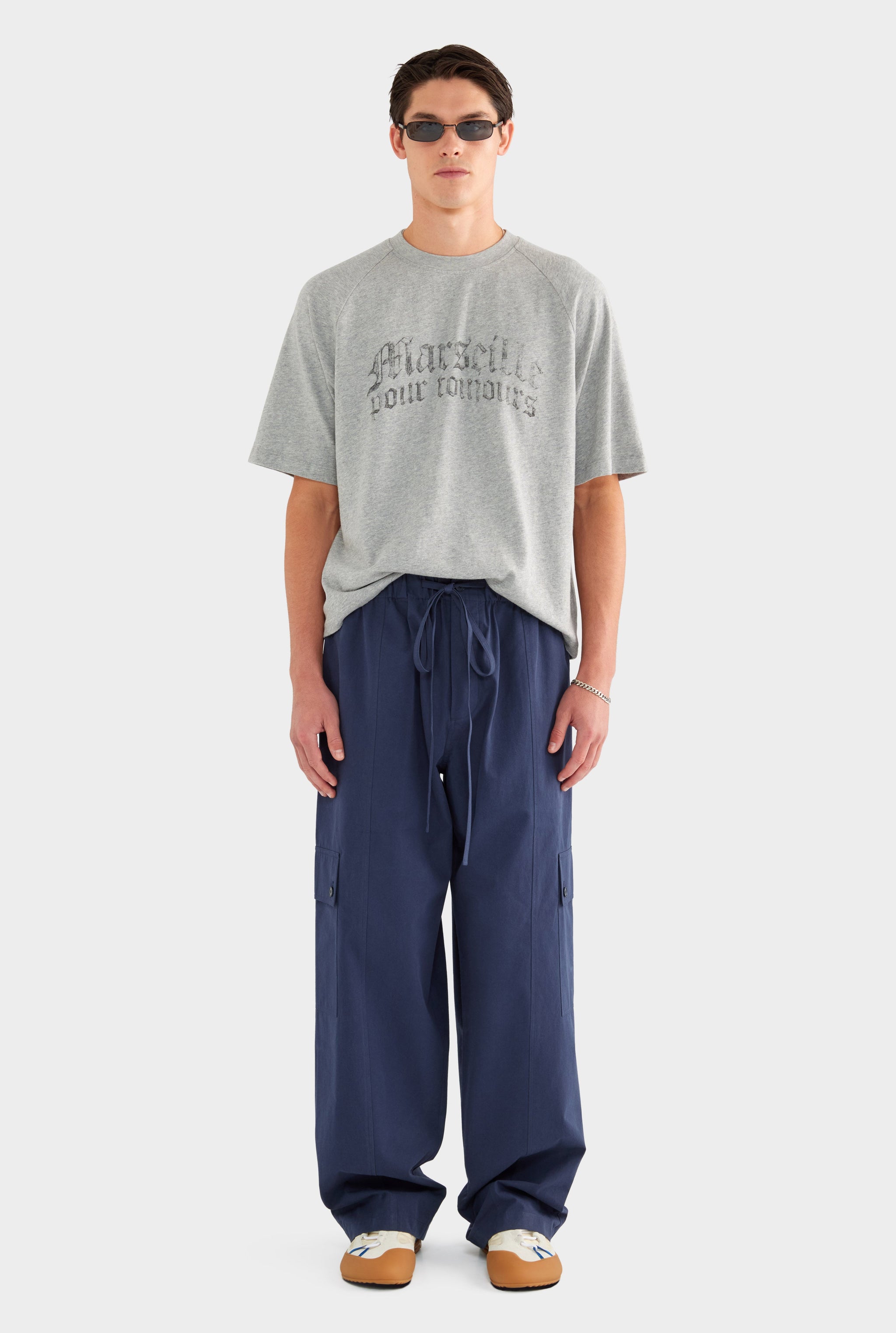 Paper Poplin Baggy Pant - Navy