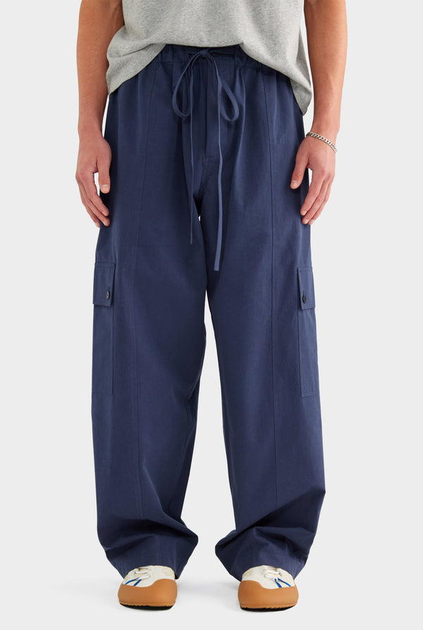 Paper Poplin Baggy Pant - Navy