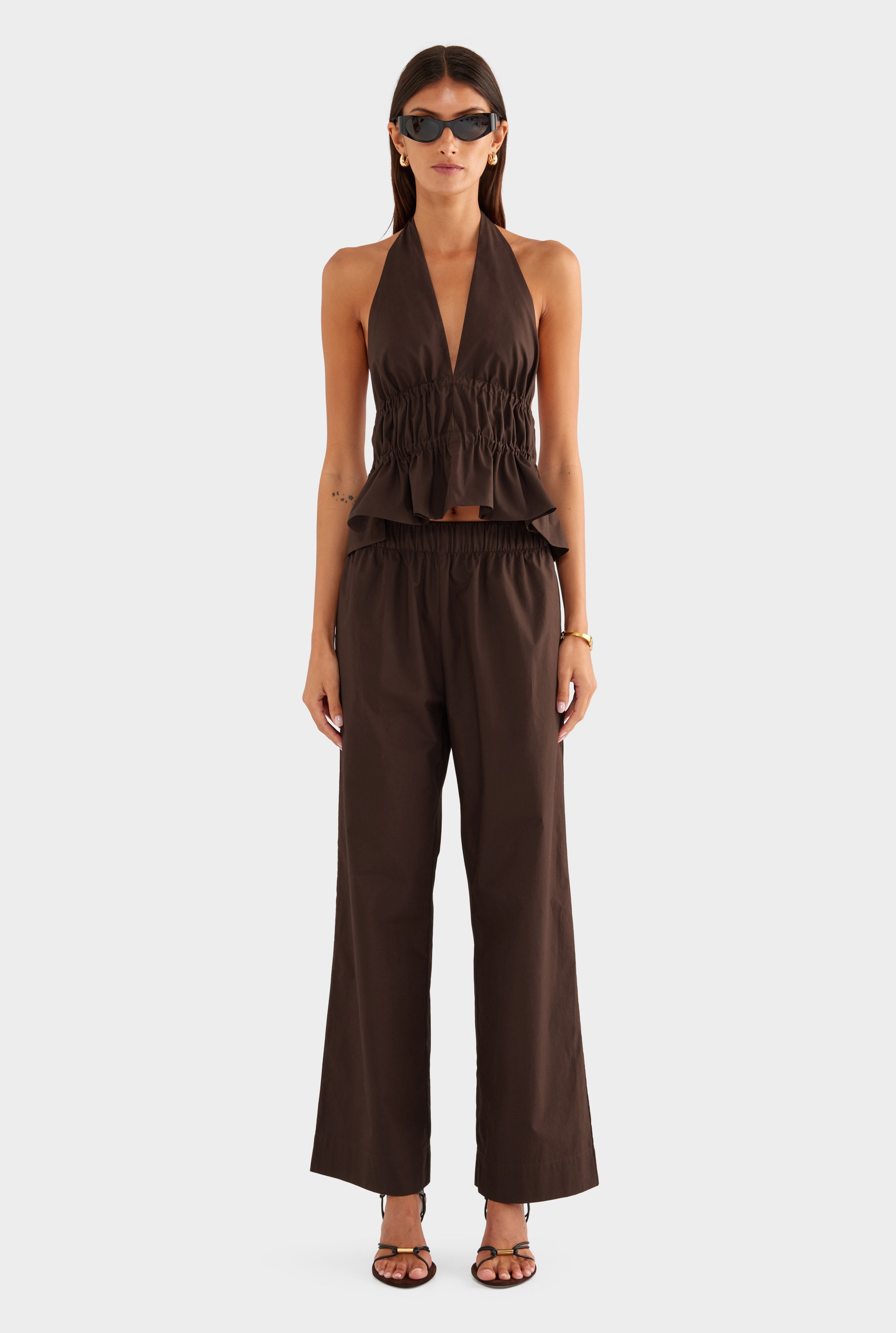 Heavy Cotton Poplin Pant - Dark Chocolate