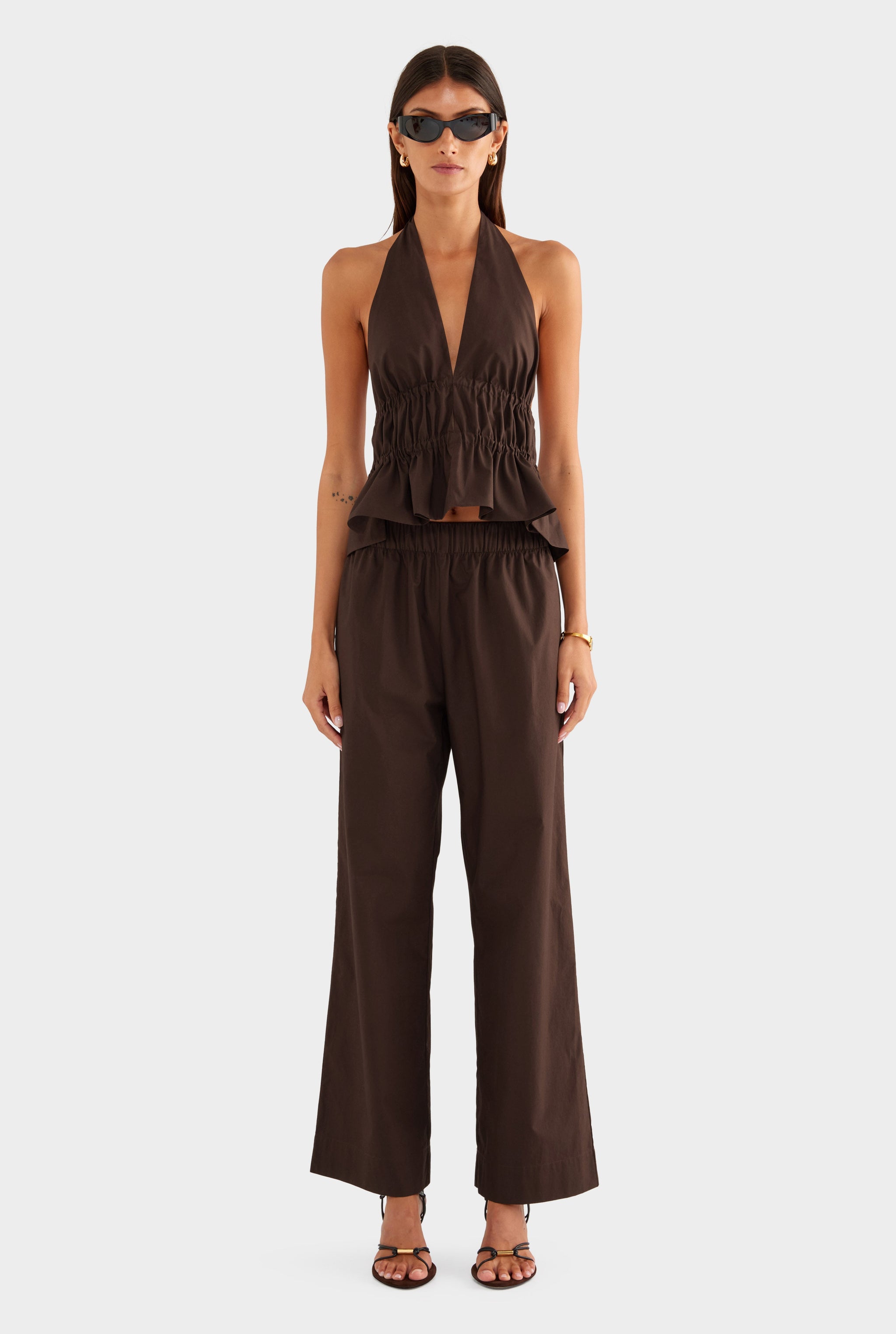 Heavy Cotton Poplin Pant - Dark Chocolate