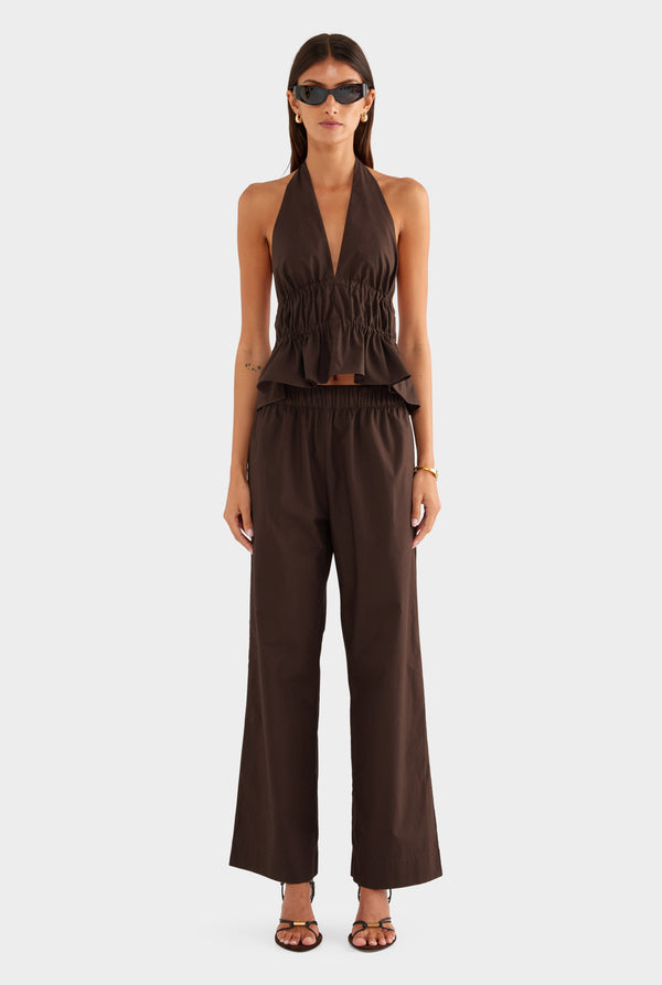 Heavy Cotton Poplin Pant - Dark Chocolate