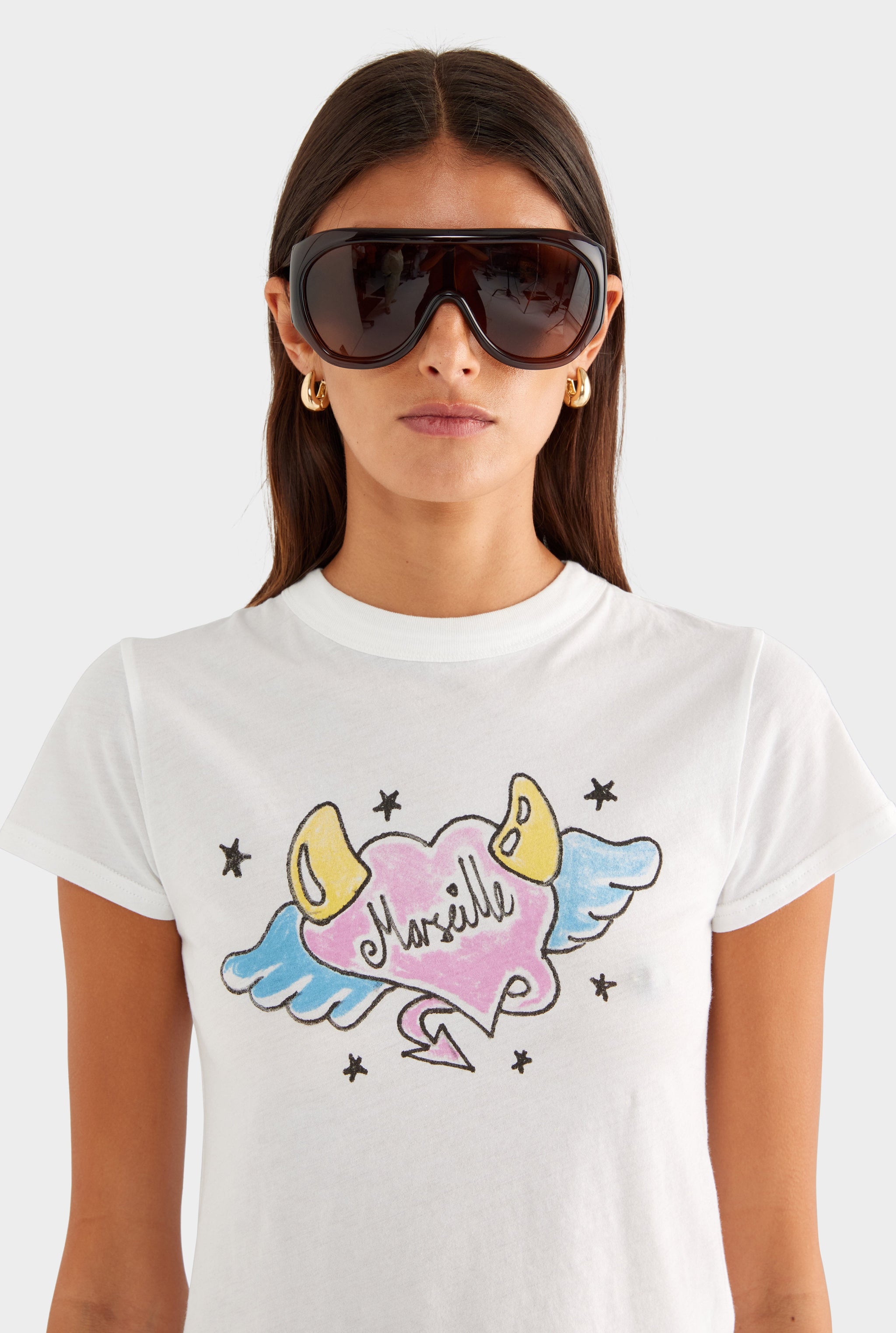 Lightweight Cotton Baby Tee - Off White/Marseille Heart