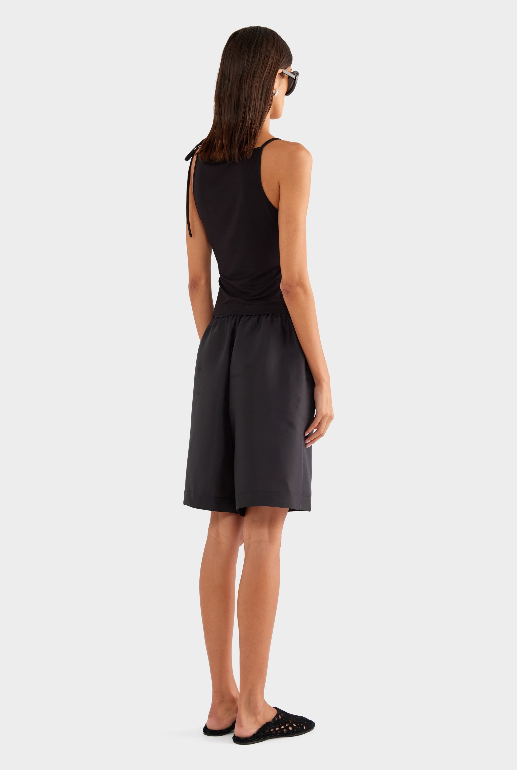 Reversible Boat V Neck Cami - Black