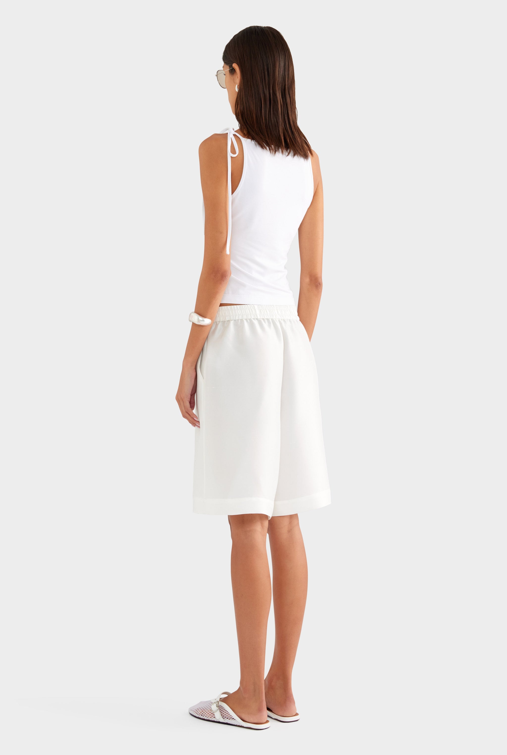 Reversible Boat V Neck Cami - White