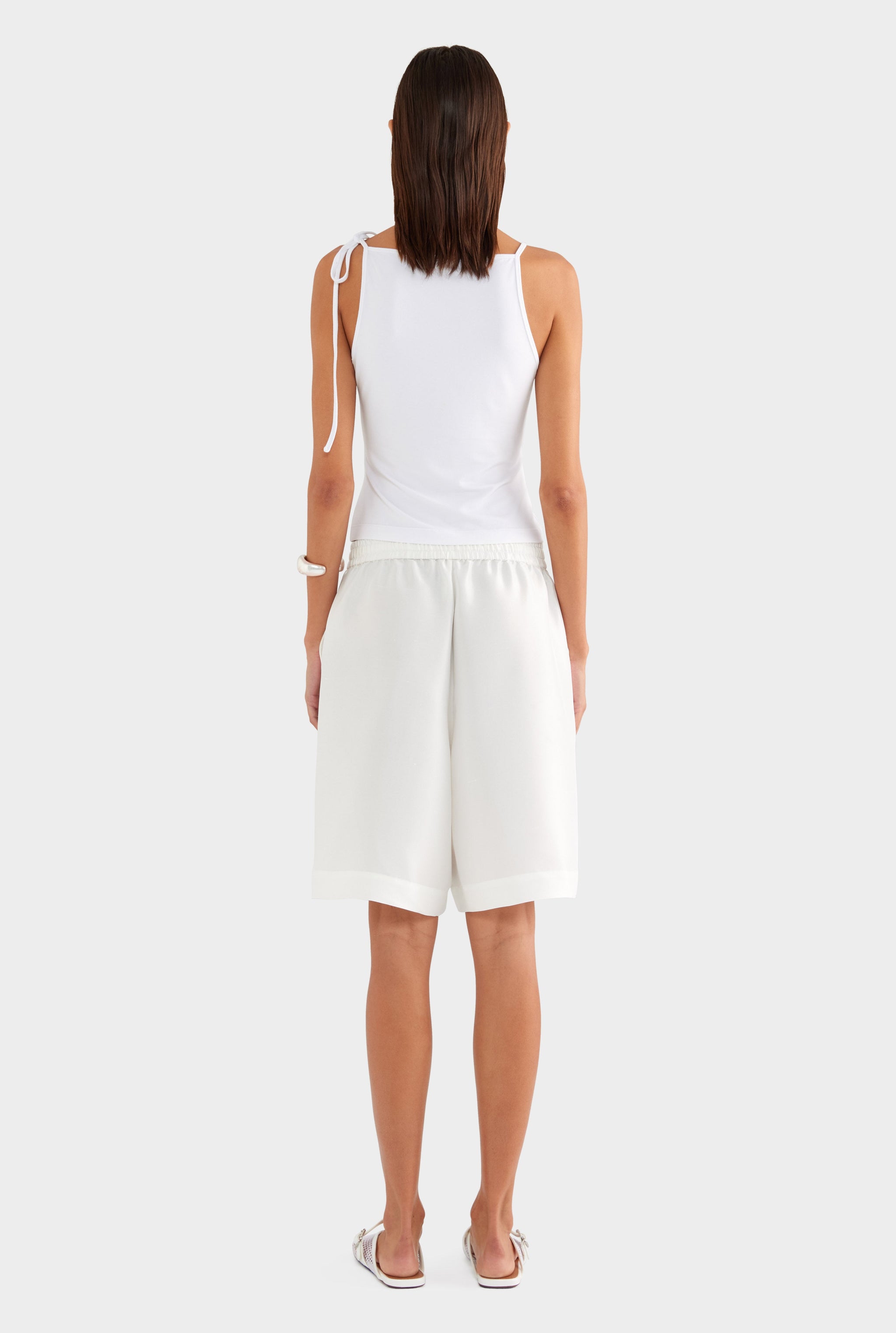 Reversible Boat V Neck Cami - White