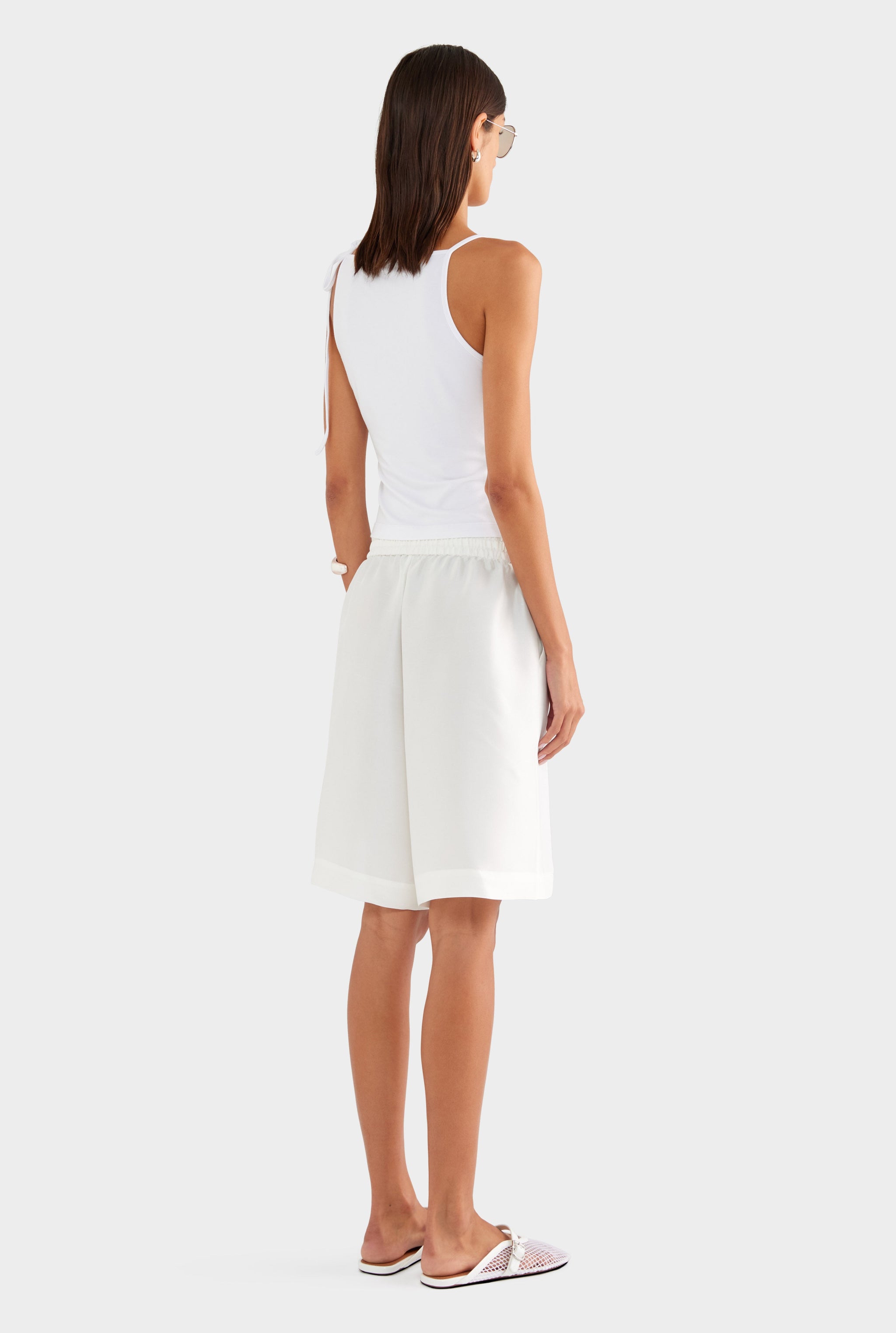 Reversible Boat V Neck Cami - White