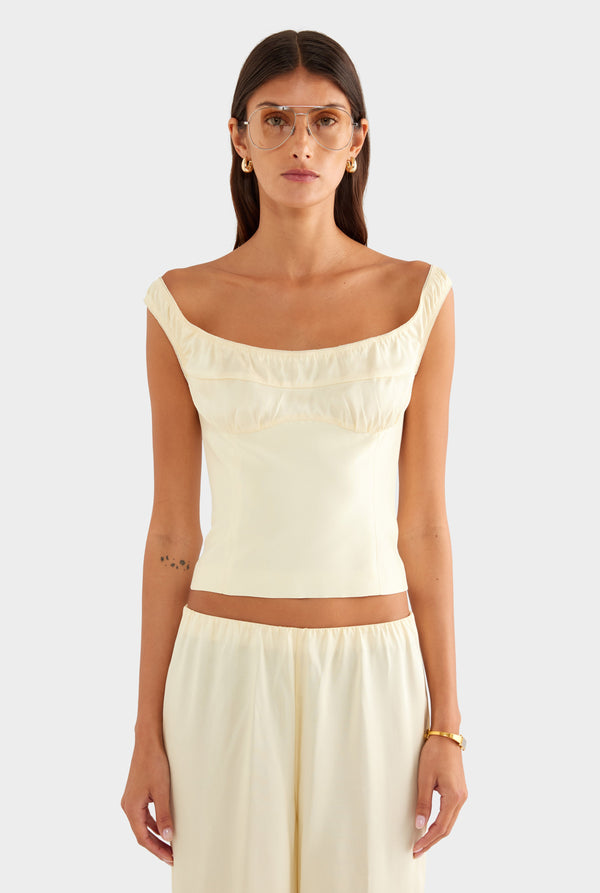 Silk Slub Dupion Bodice - Buttercream