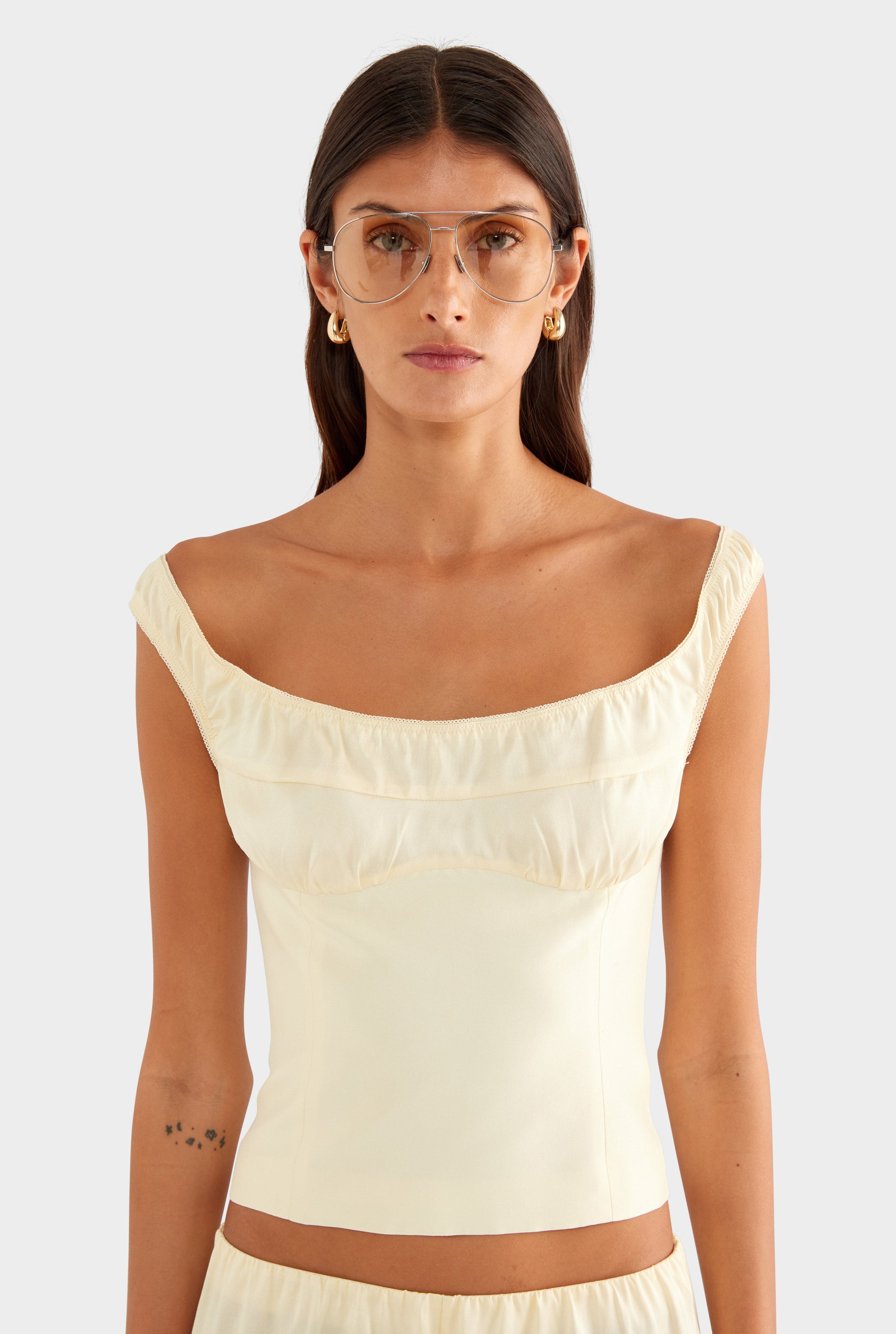 Silk Slub Dupion Bodice - Buttercream
