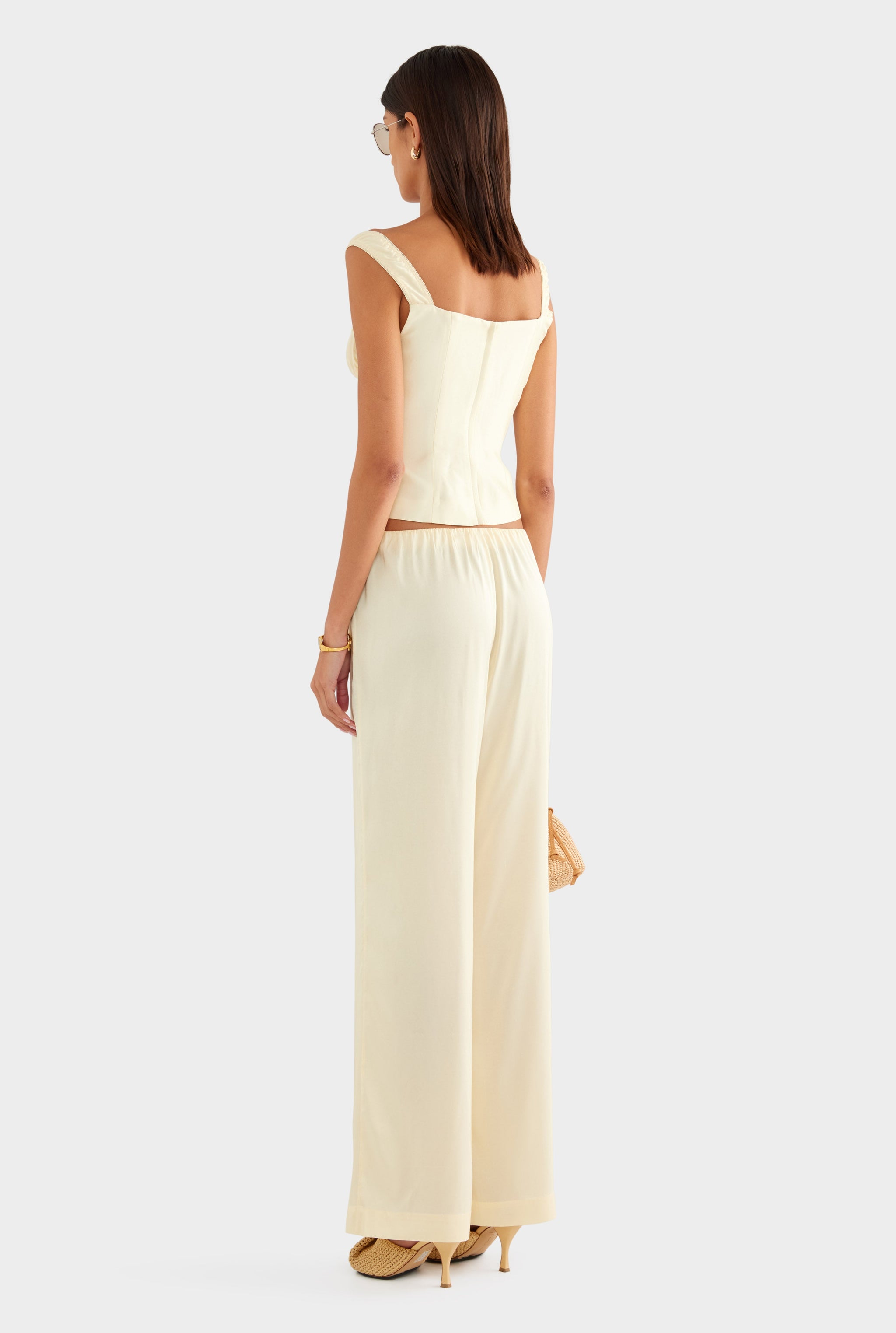 Silk Slub Relaxed Pant - Buttercream