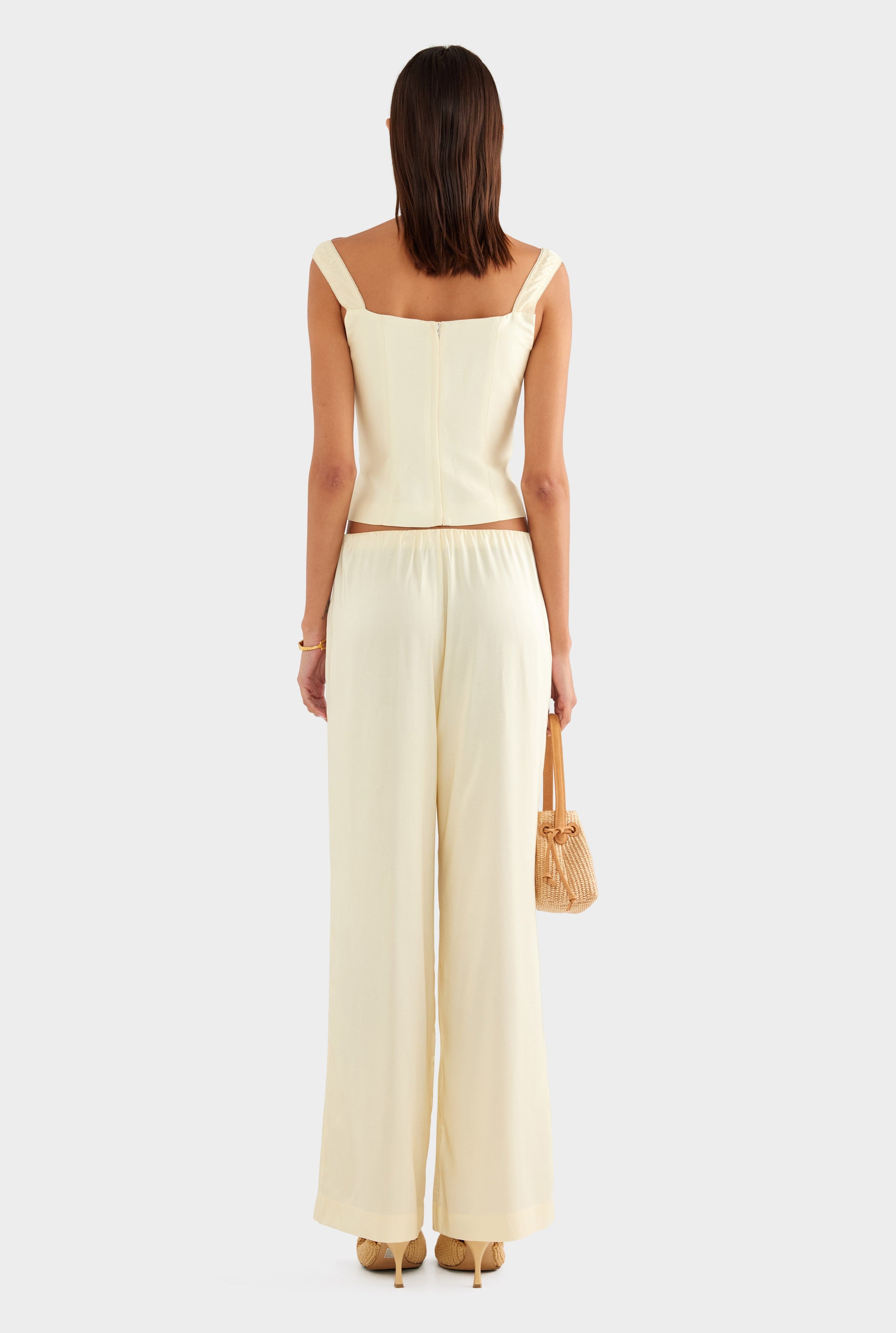 Silk Slub Relaxed Pant - Buttercream