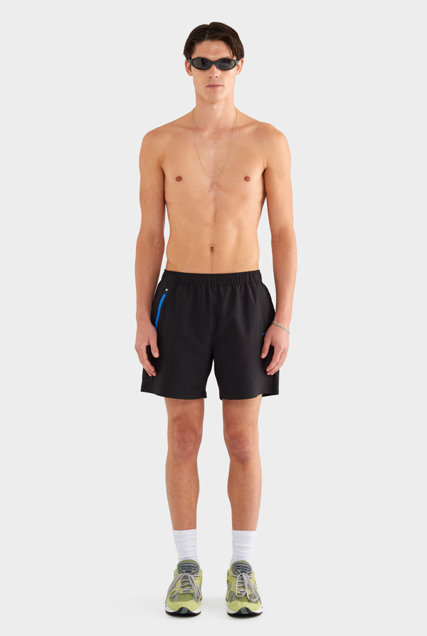 Zip Sports Swim Short - Black