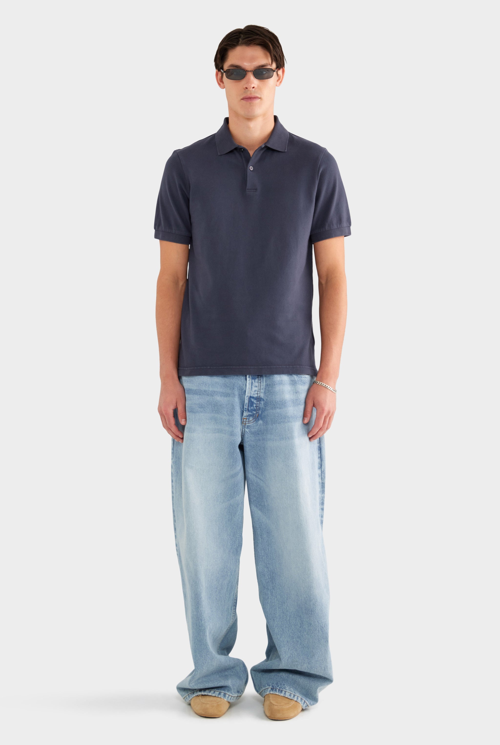 Pigment Dyed Pique Polo - Navy