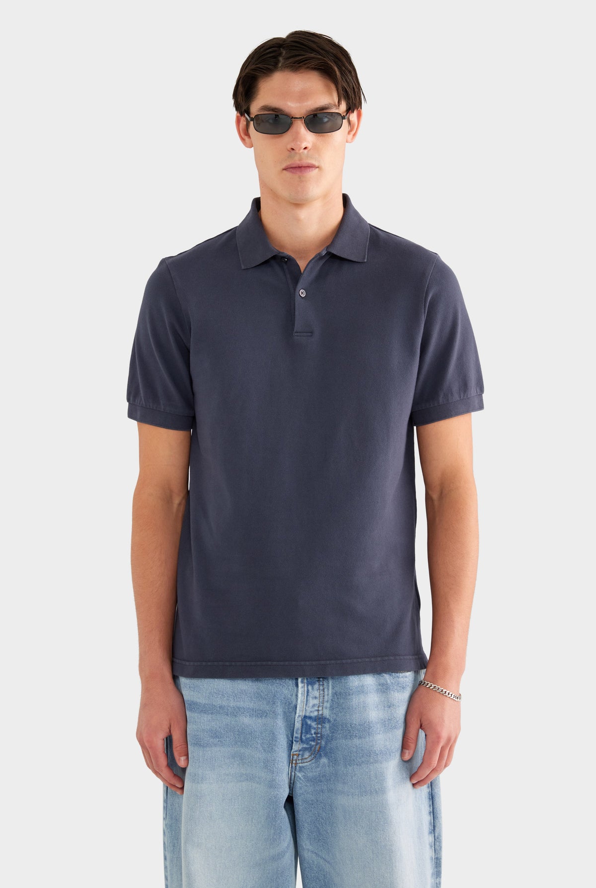 Pigment Dyed Pique Polo - Navy
