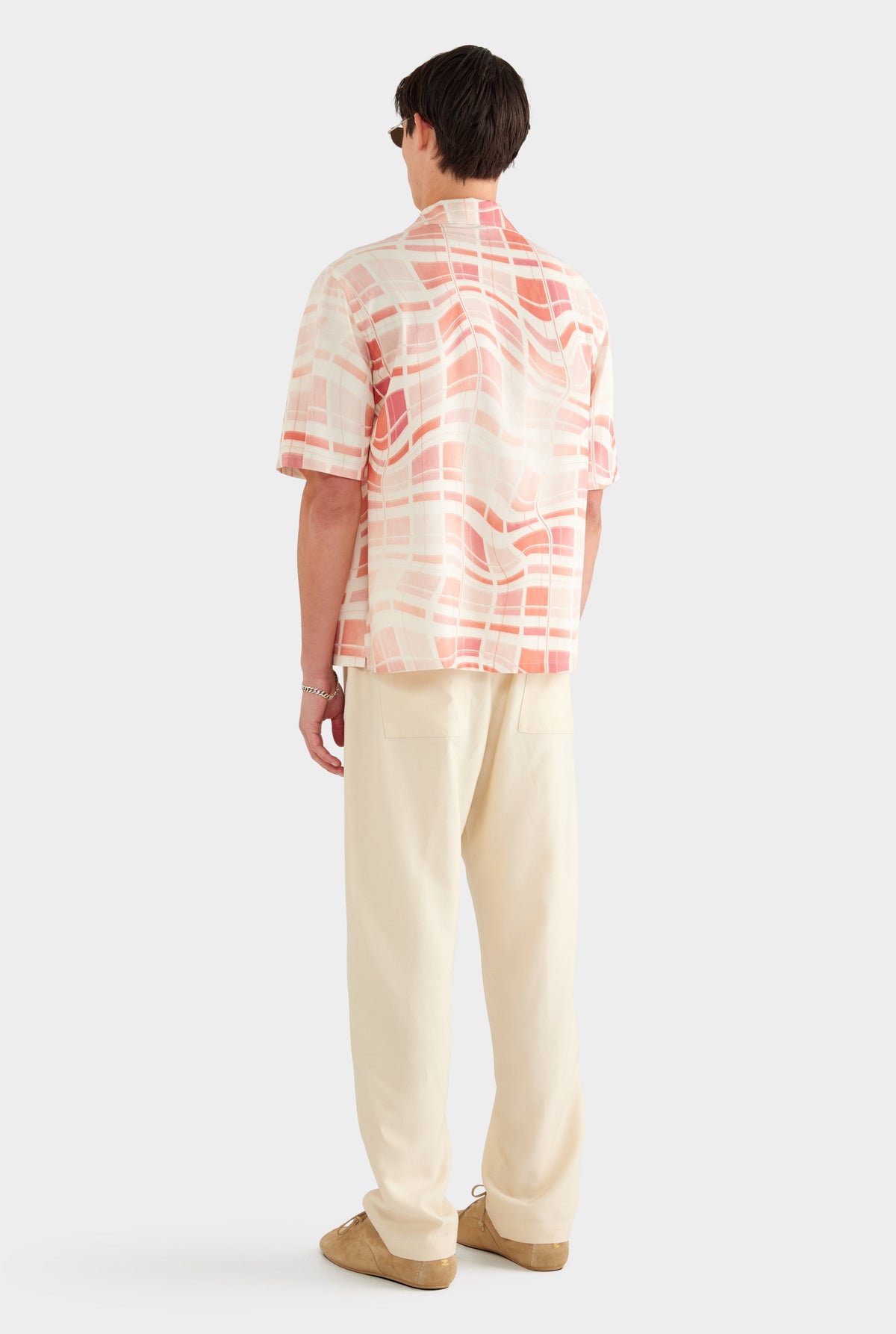 Fuji Silk Camp Collar Shirt - Warped Check
