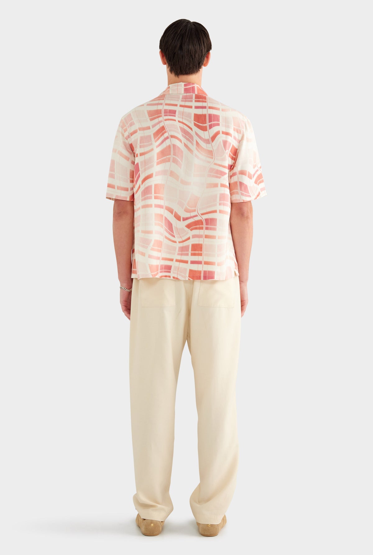 Fuji Silk Camp Collar Shirt - Warped Check