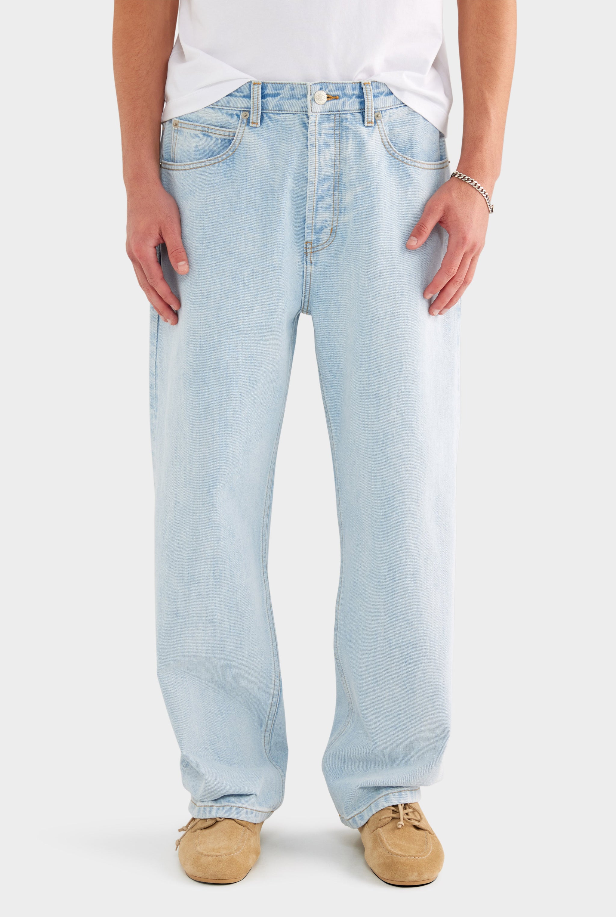 Straight Leg Denim Jean - Light Vintage Blue