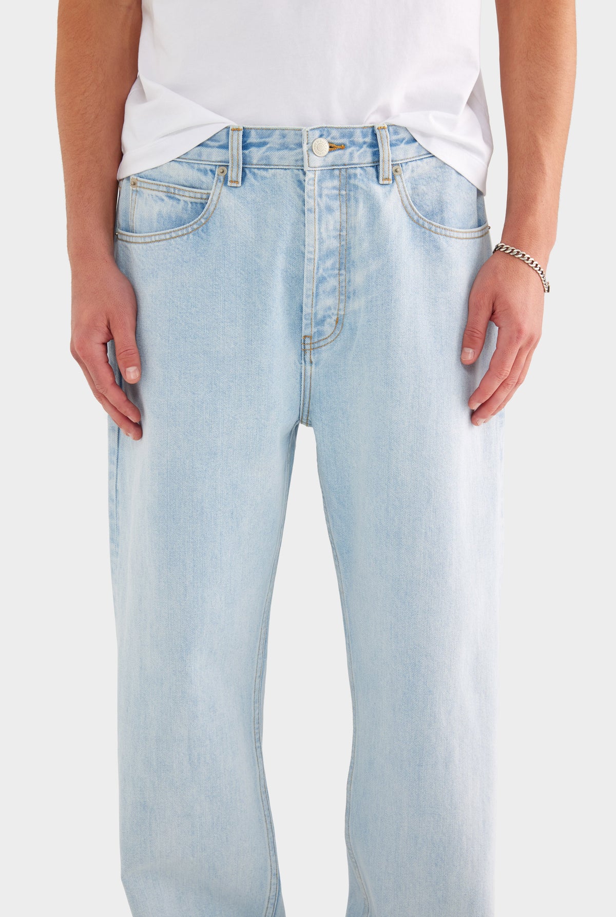 Straight Leg Denim Jean - Light Vintage Blue