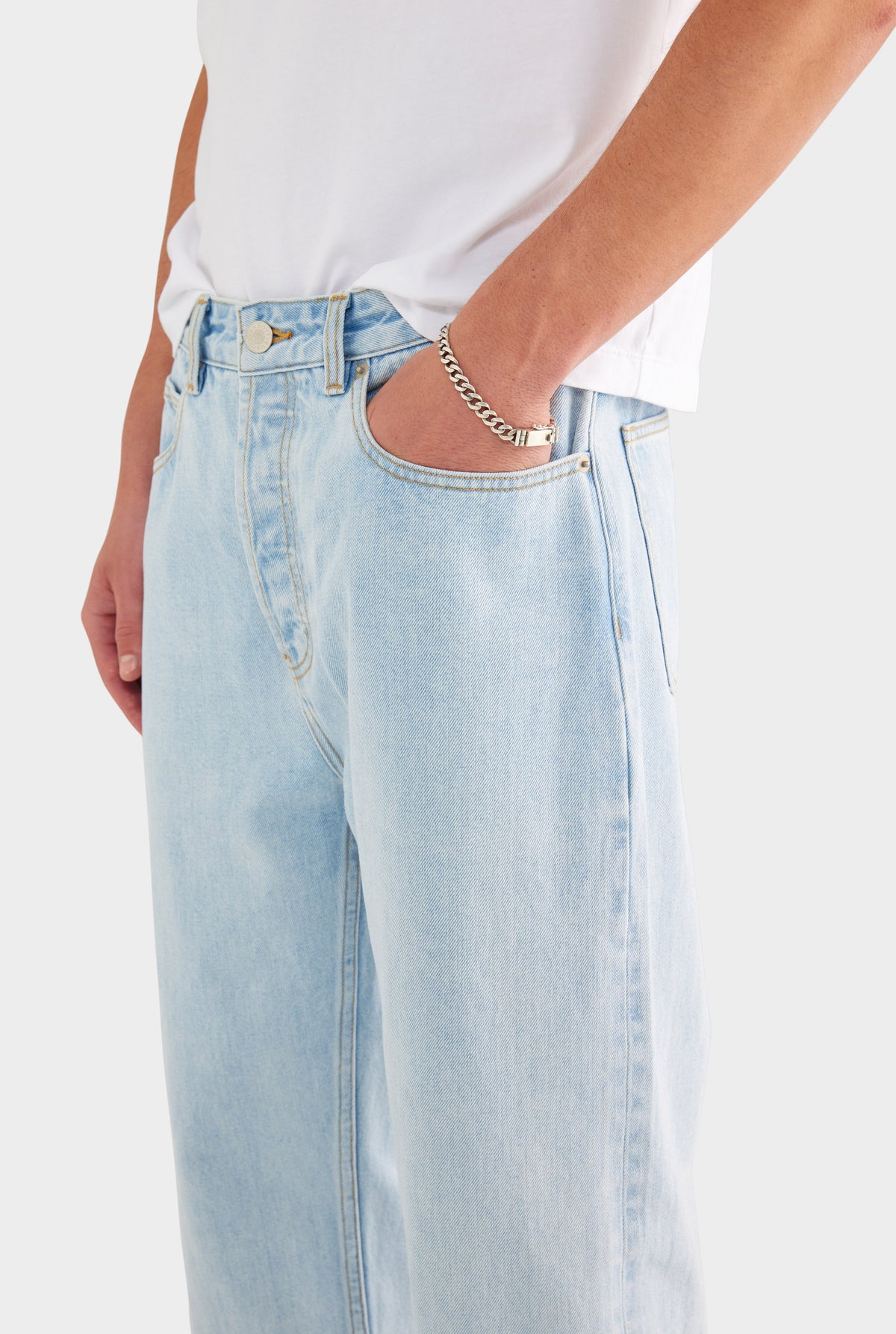 Straight Leg Denim Jean - Light Vintage Blue