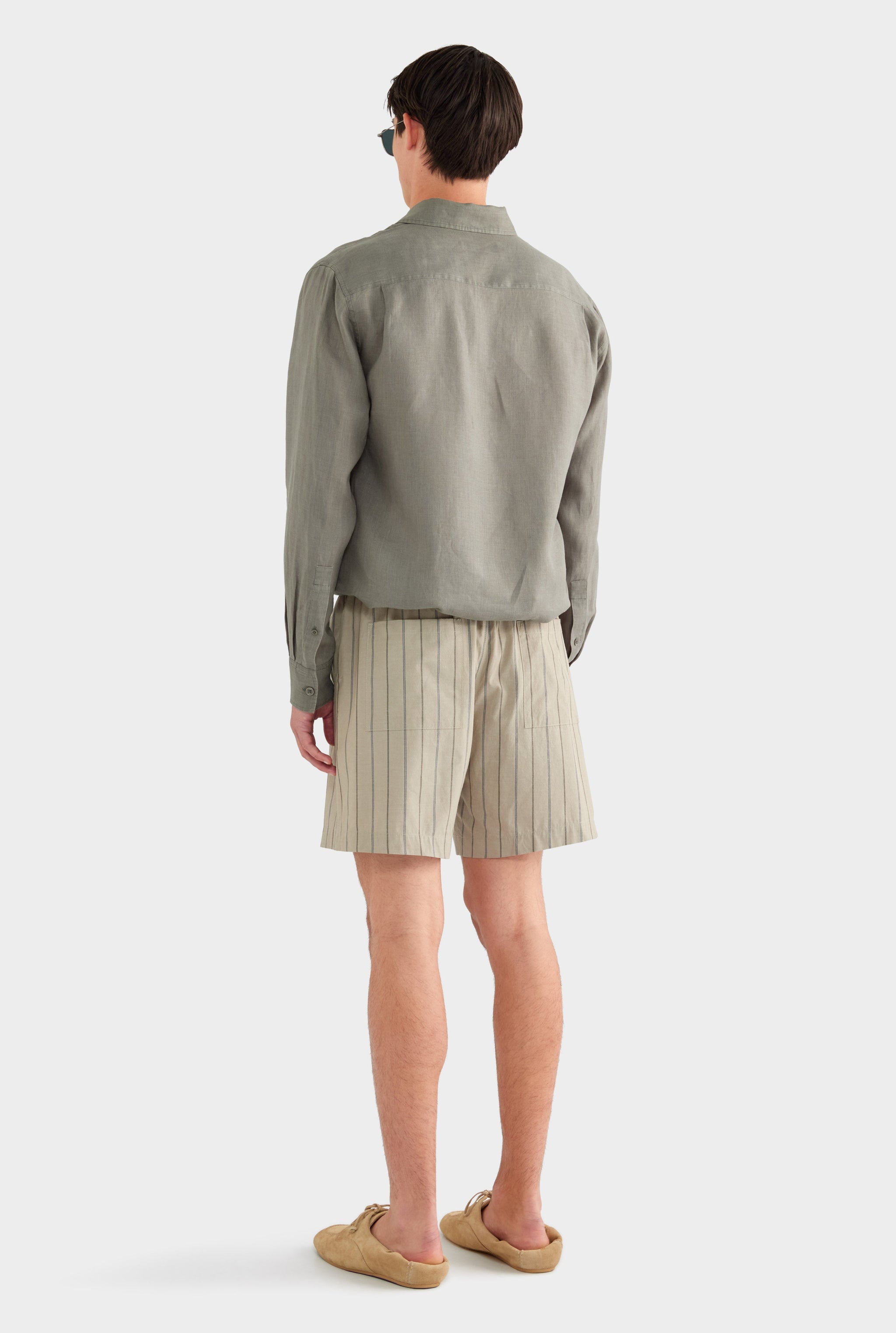 Stripe Lounge Short - Dried Sage/Forest Stripe