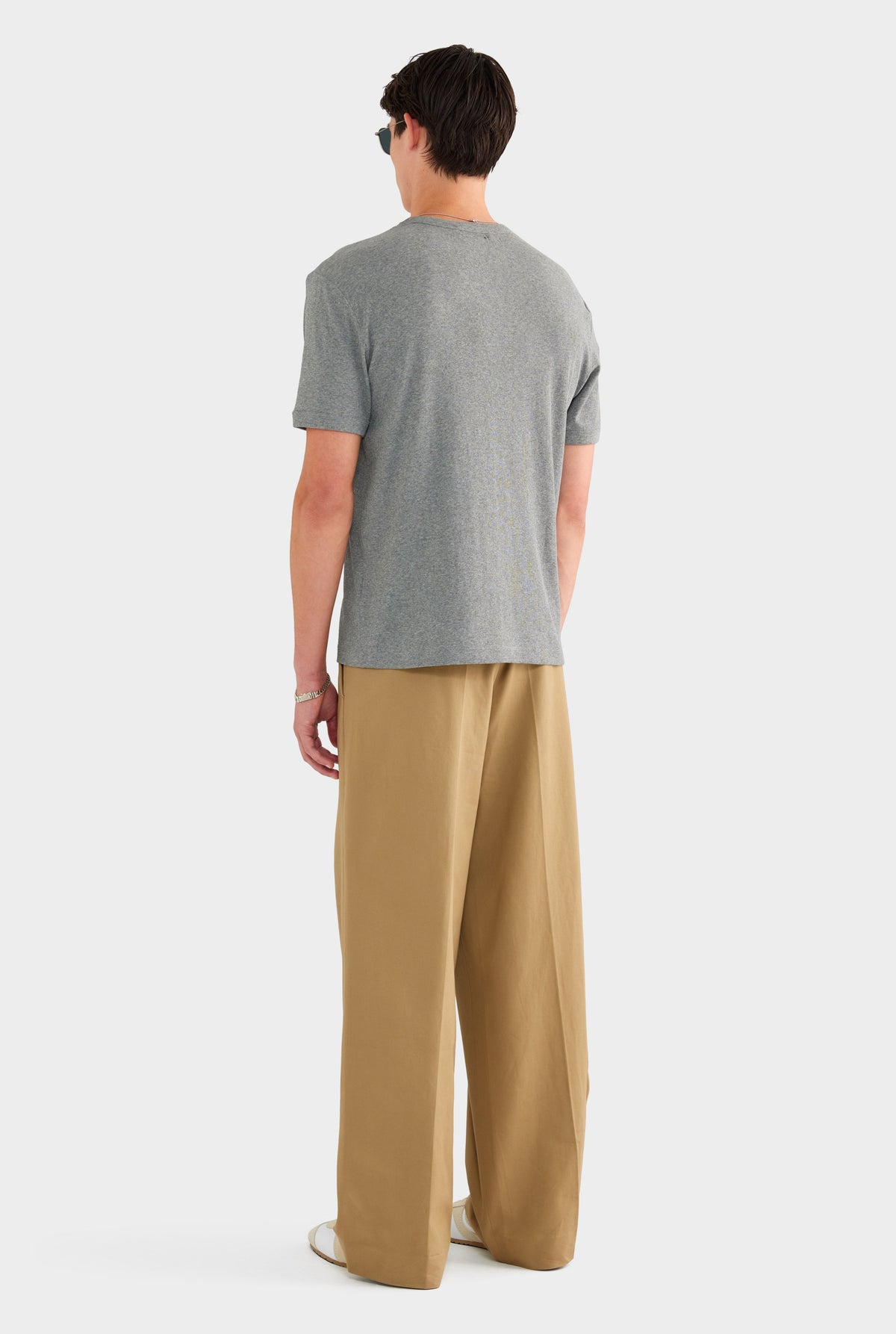 Relaxed Pleated Cotton Twill Trouser - Khaki