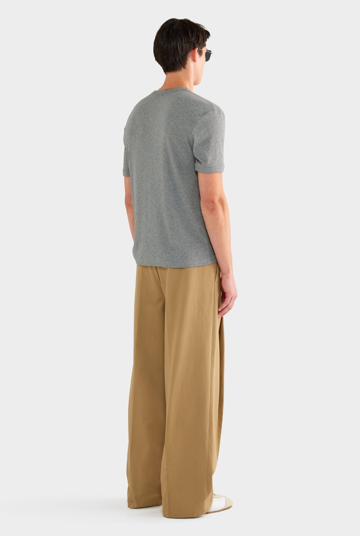 Relaxed Pleated Cotton Twill Trouser - Khaki