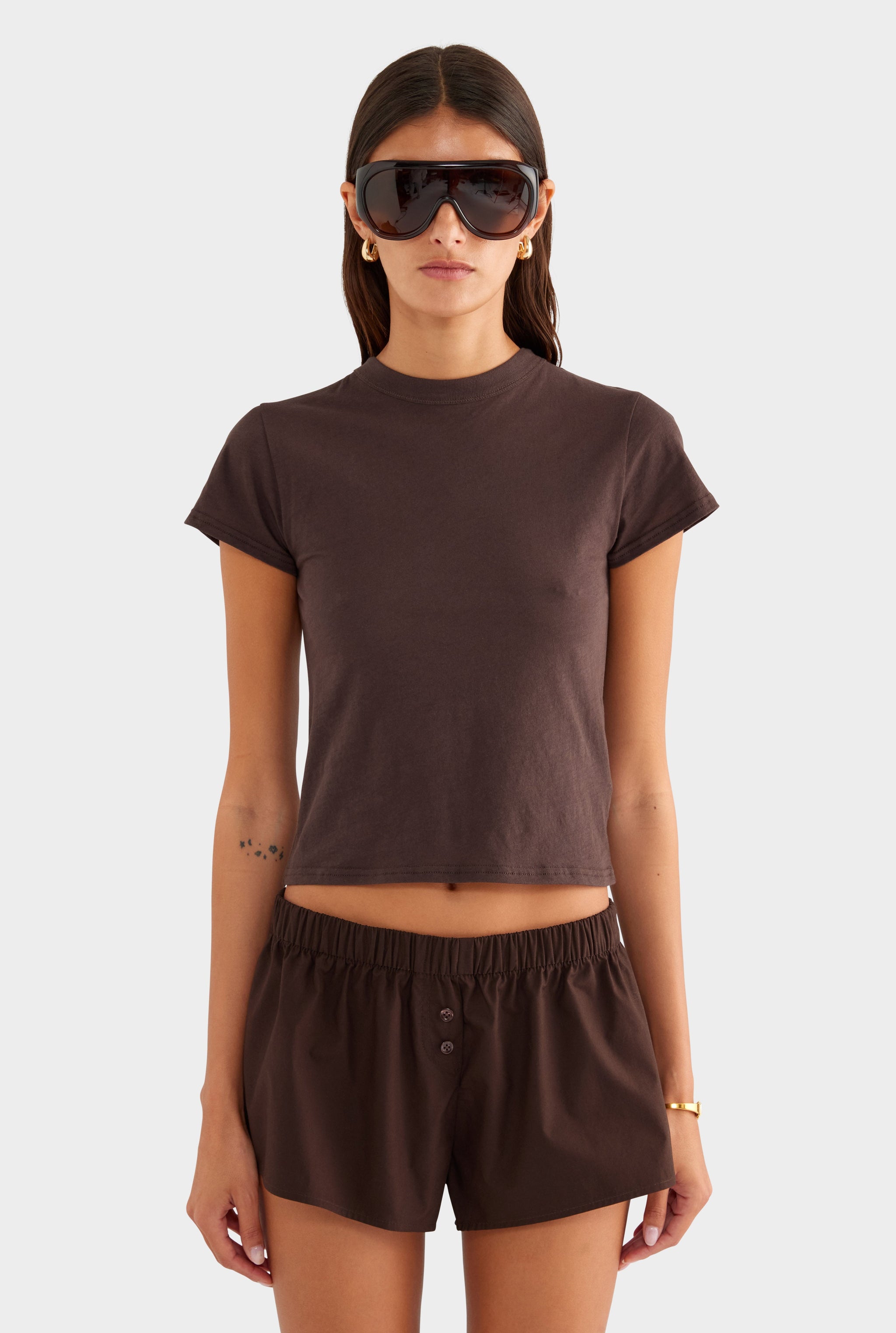Lightweight Cotton Baby Tee - Dark Chocolate