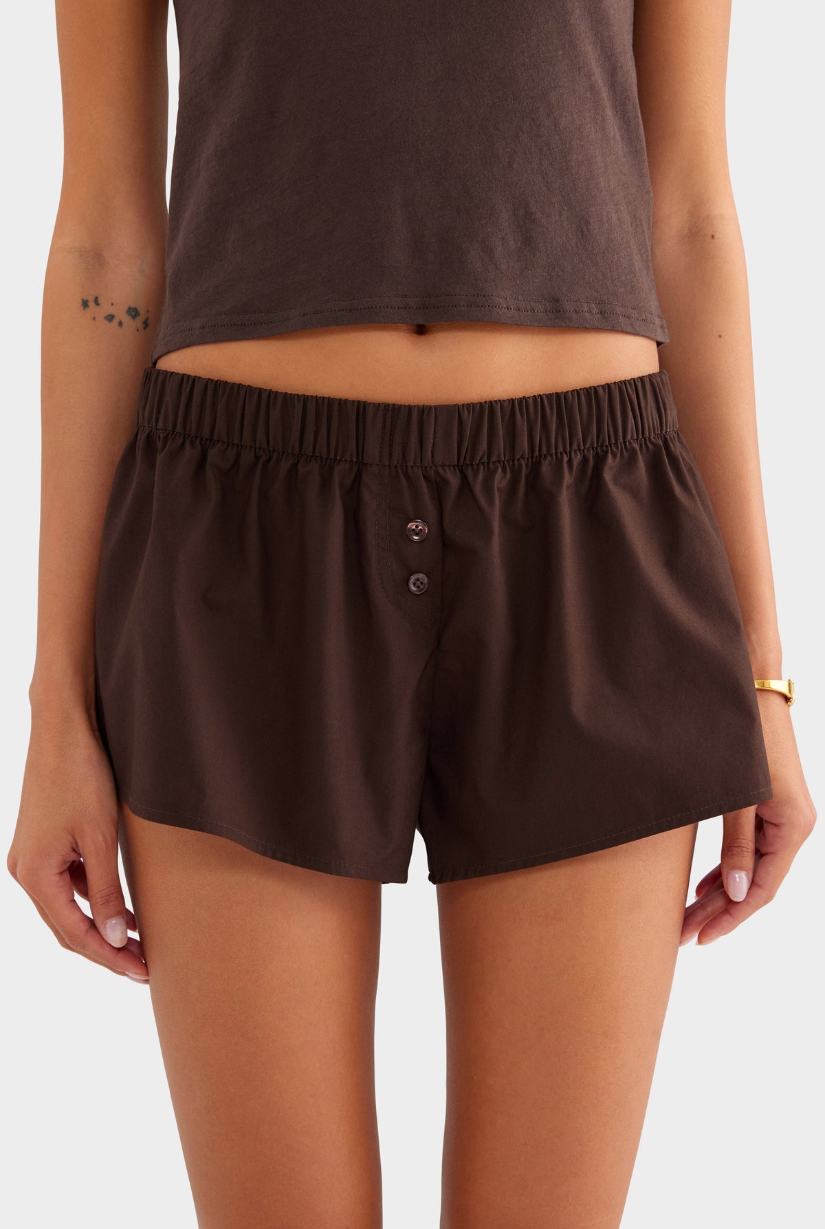 Cotton Poplin Short - Dark Chocolate