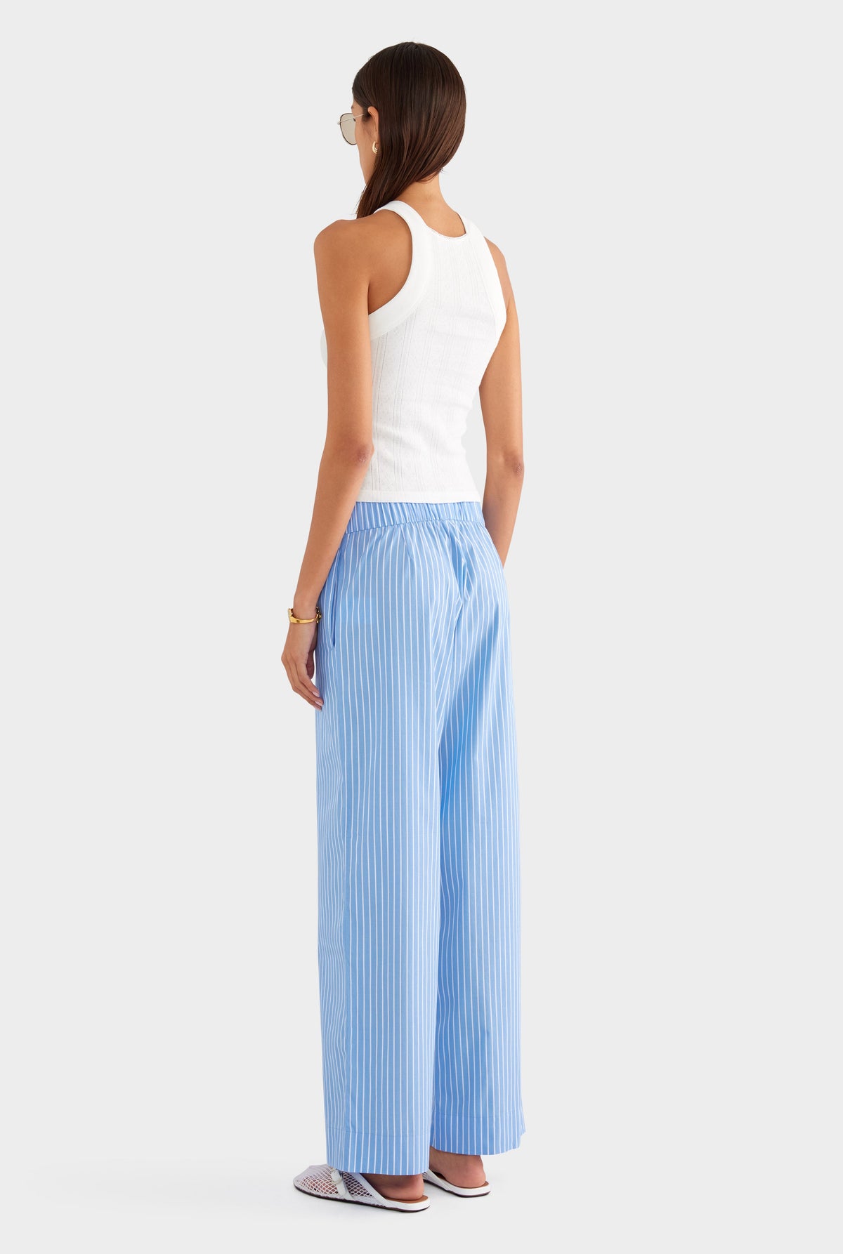 Cotton Pointelle Tank - White