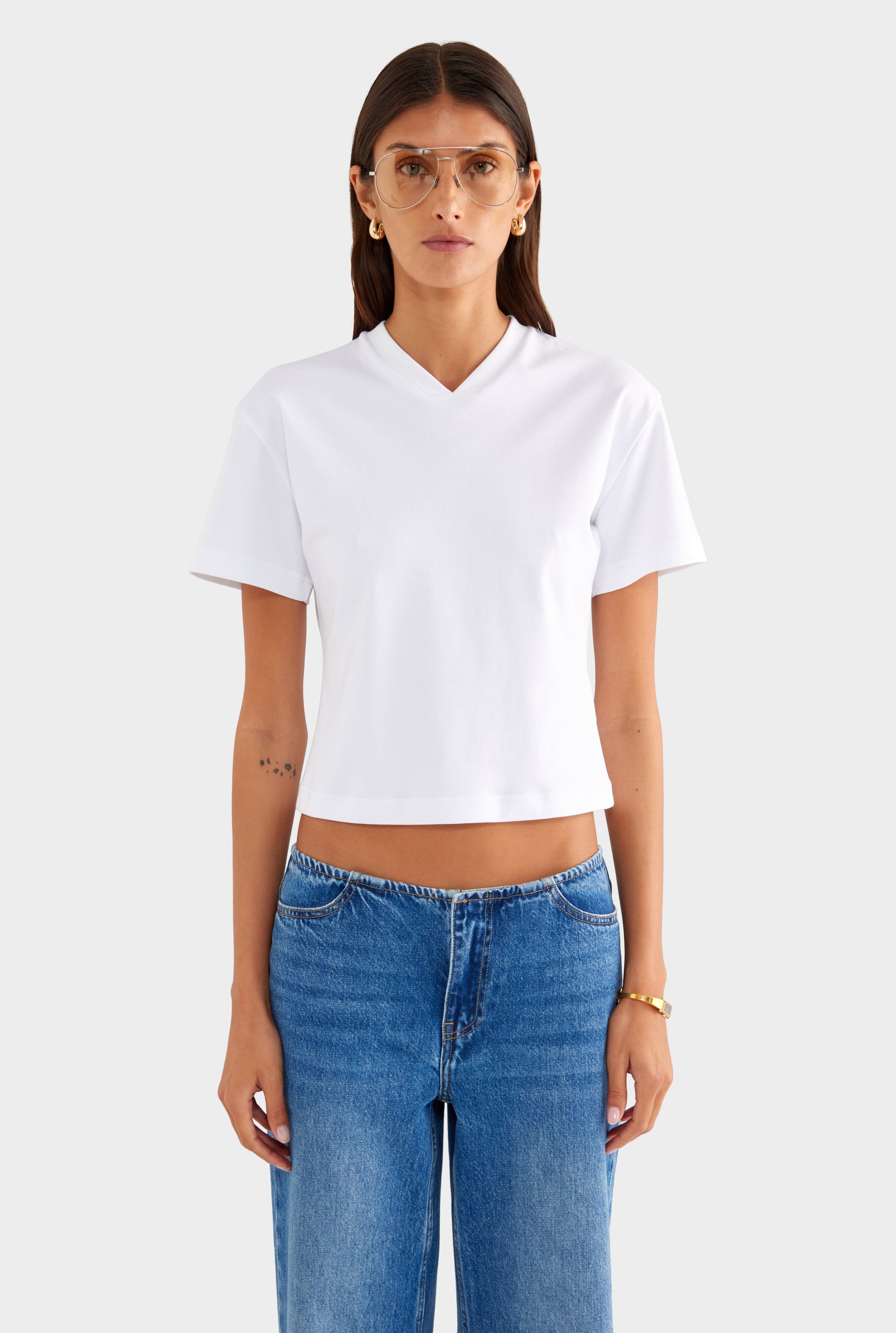 V Neck Tee - Off White
