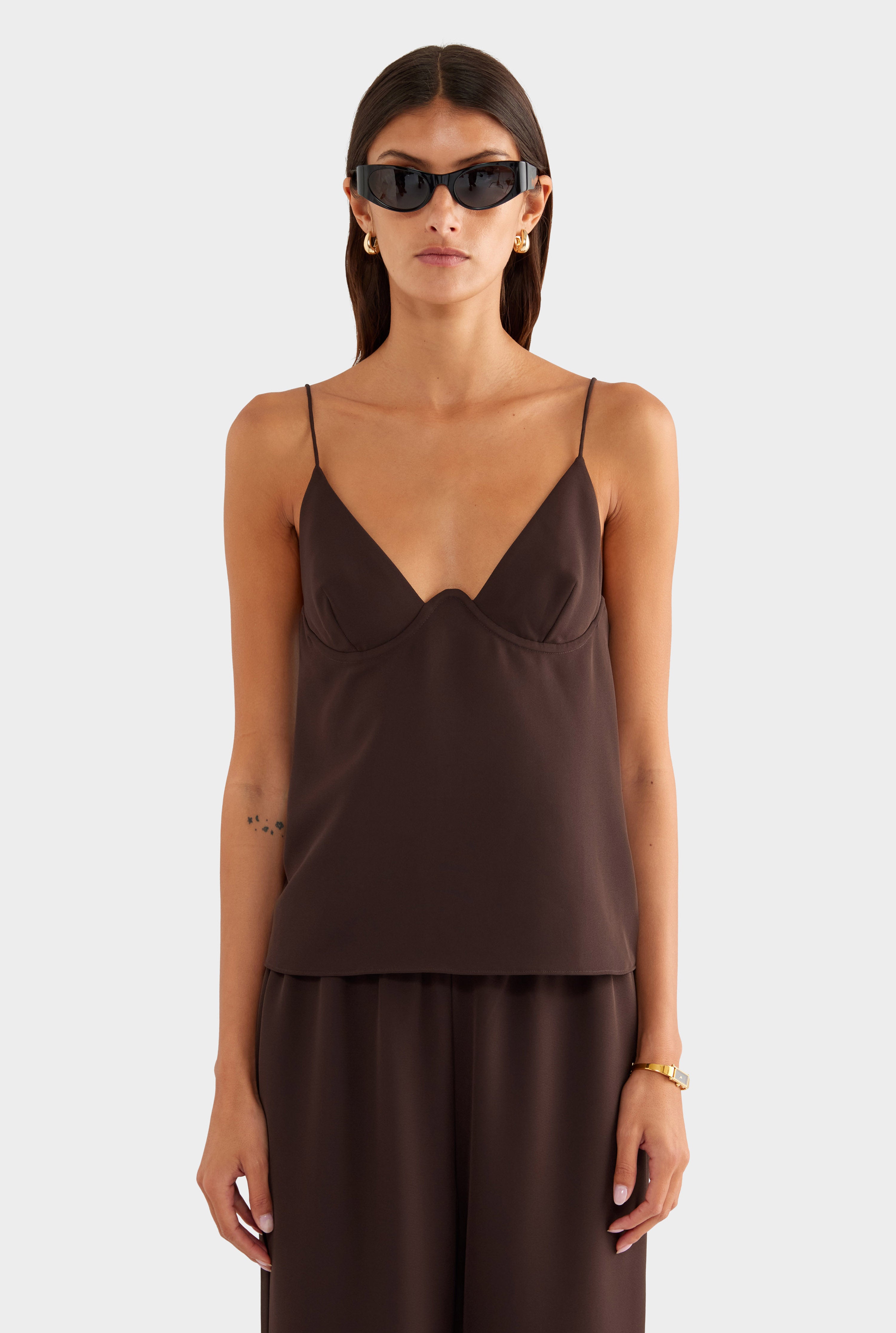 Underwire Cami Top - Dark Chocolate