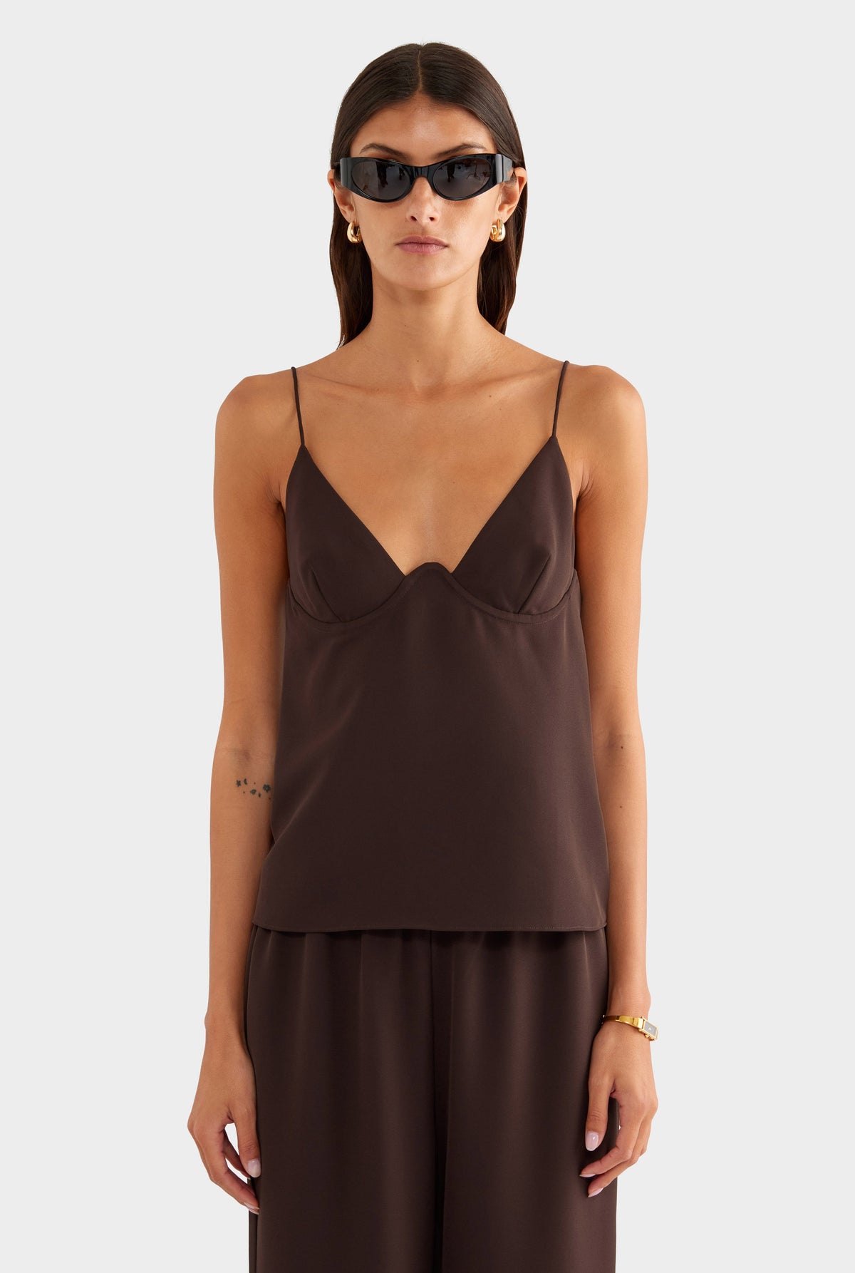 Underwire Cami Top - Dark Chocolate