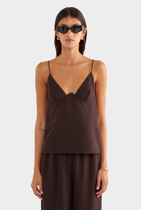 Underwire Cami Top - Dark Chocolate