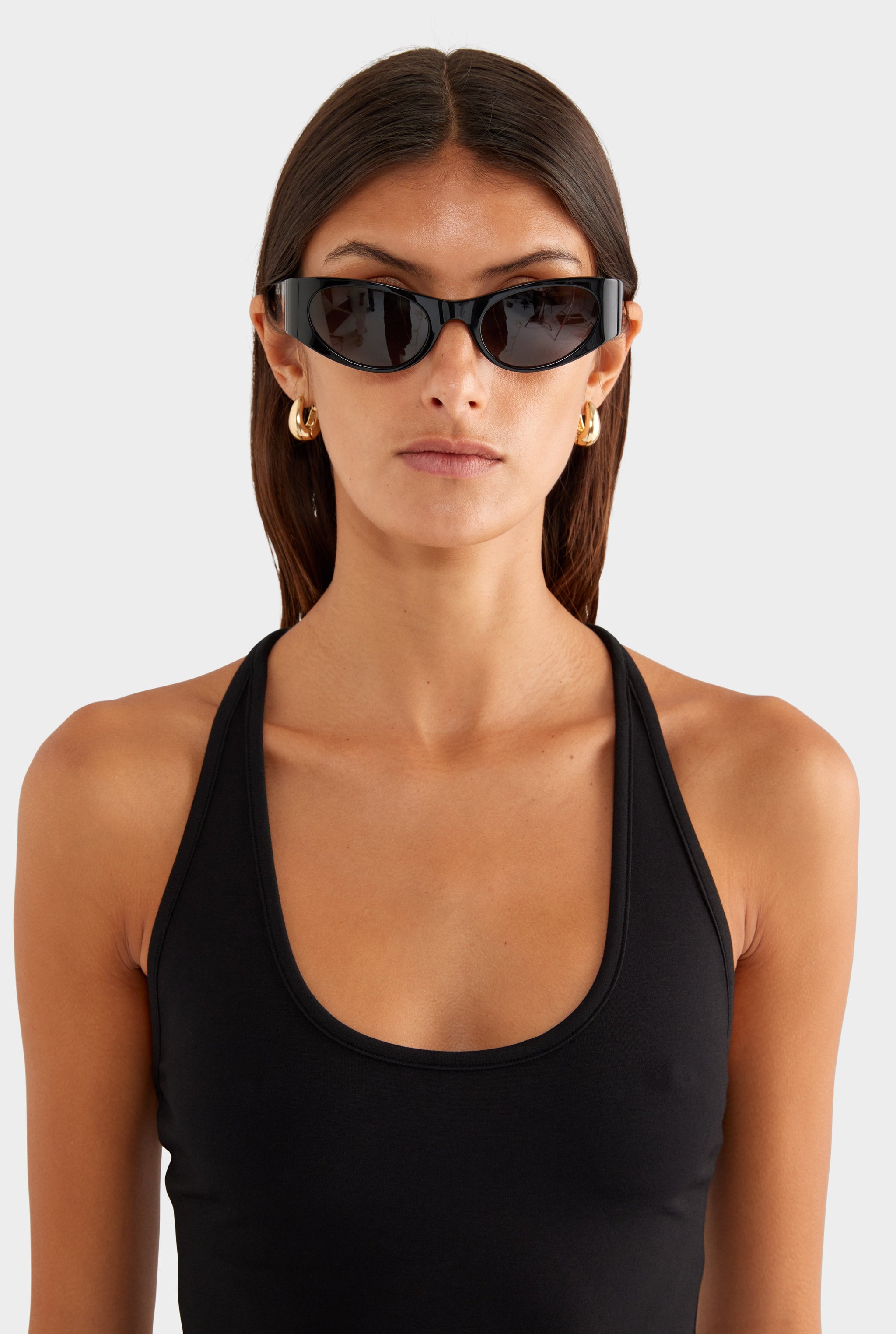 Braided Strap Halter Top - Black