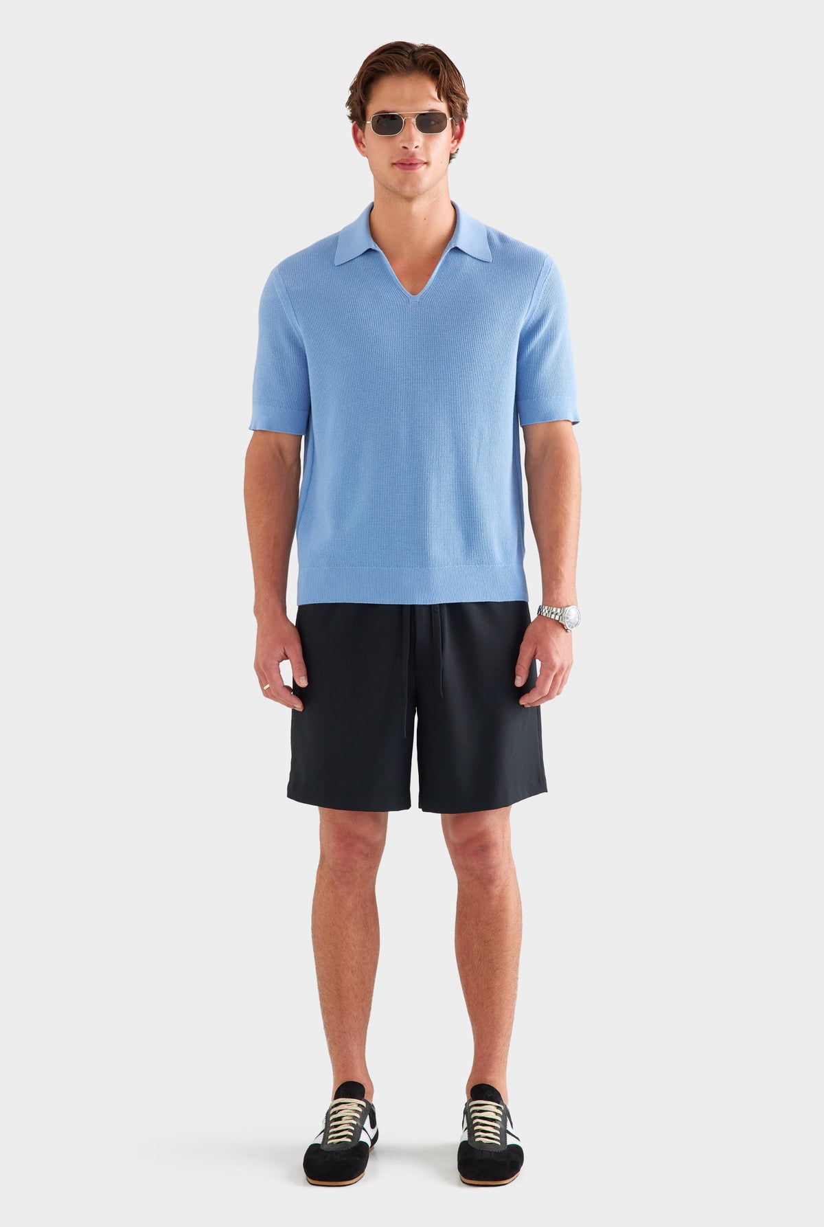 Lightweight Knit Polo - Dusk Blue [[AU_MEDIA:gid://shopify/MediaImage/27760251240535]]