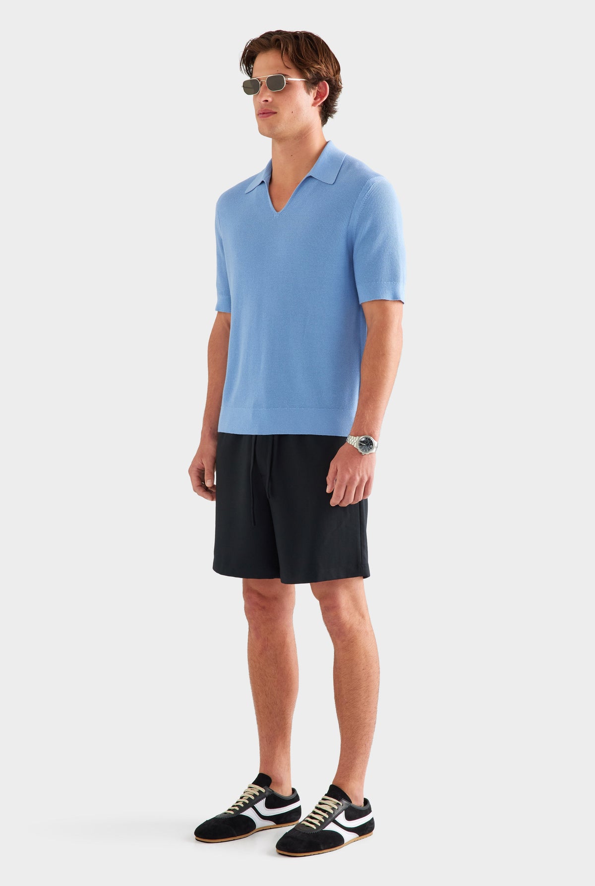 Lightweight Knit Polo - Dusk Blue [[AU_MEDIA:gid://shopify/MediaImage/27760251273303]]