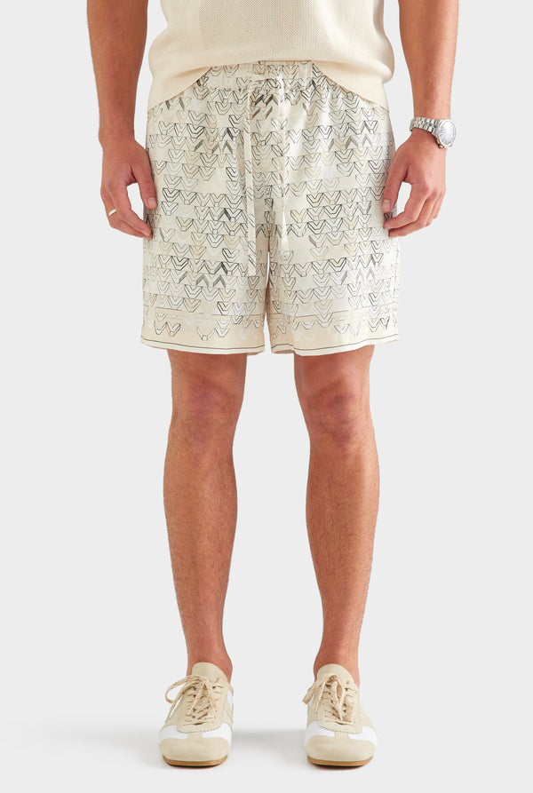 Relaxed Tencel Short - Beige Sketched V Monogram [[AU_MEDIA:gid://shopify/MediaImage/27760526622807]]