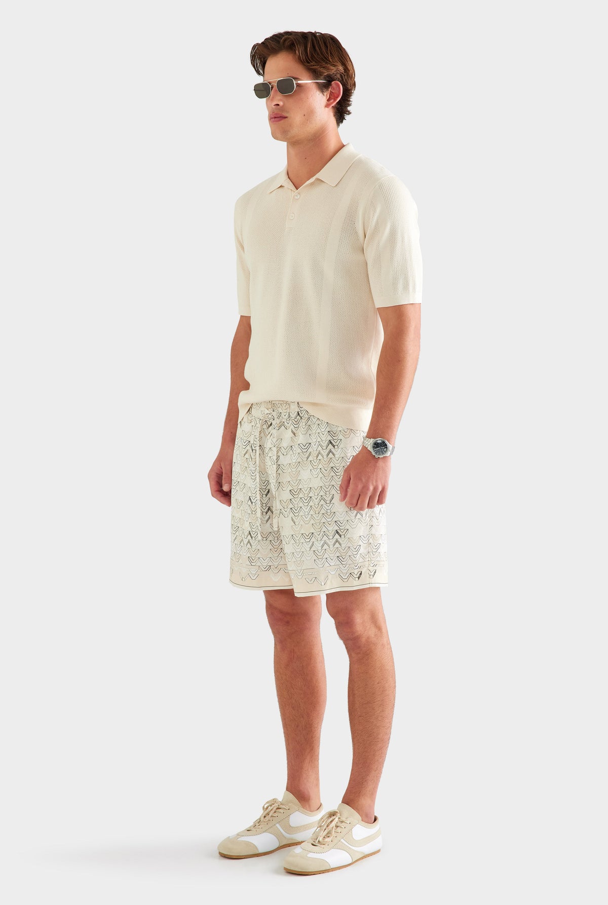 Relaxed Tencel Short - Beige Sketched V Monogram [[AU_MEDIA:gid://shopify/MediaImage/27760526458967]]