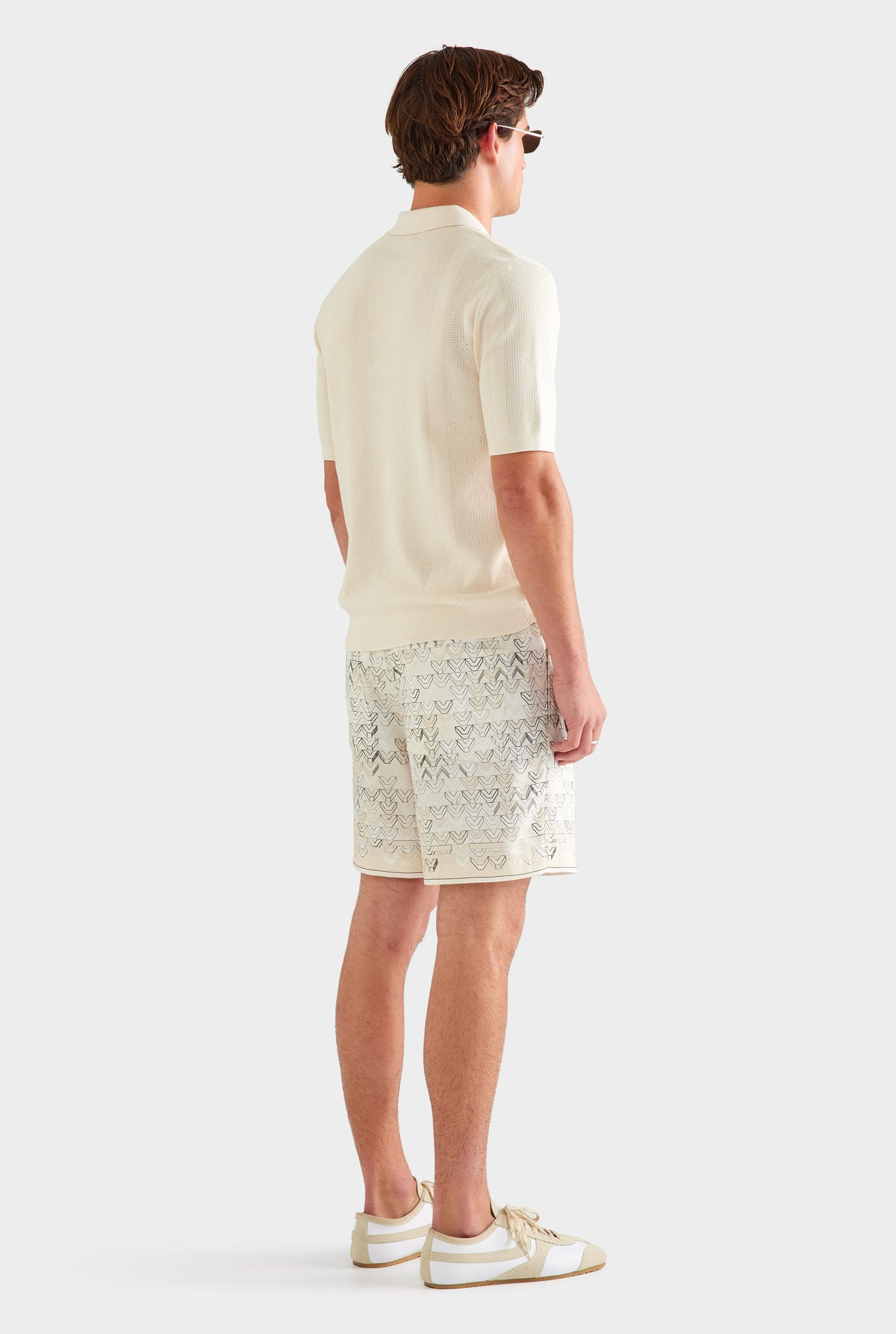 Relaxed Tencel Short - Beige Sketched V Monogram [[AU_MEDIA:gid://shopify/MediaImage/27760526557271]]