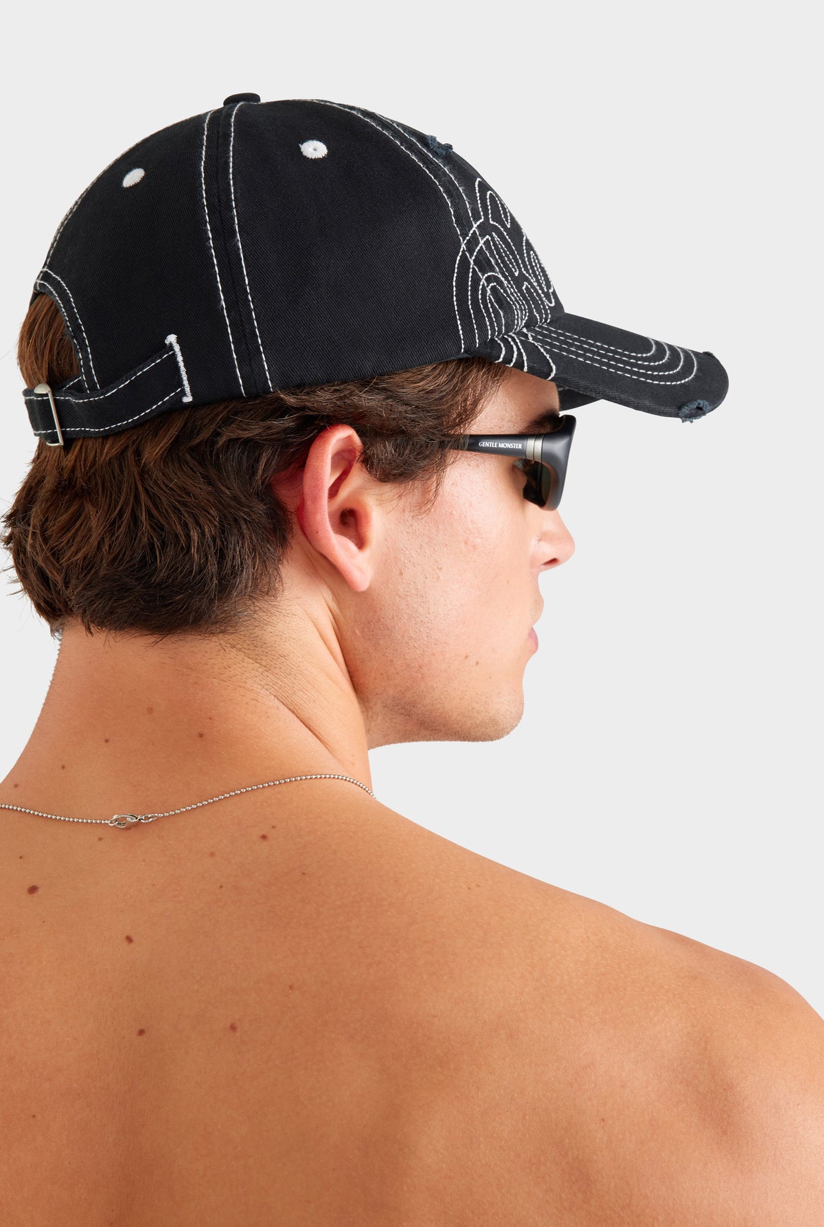 Barcelona Cursive Canvas Cap - Washed Black [[AU_MEDIA:gid://shopify/MediaImage/27760185638999]]