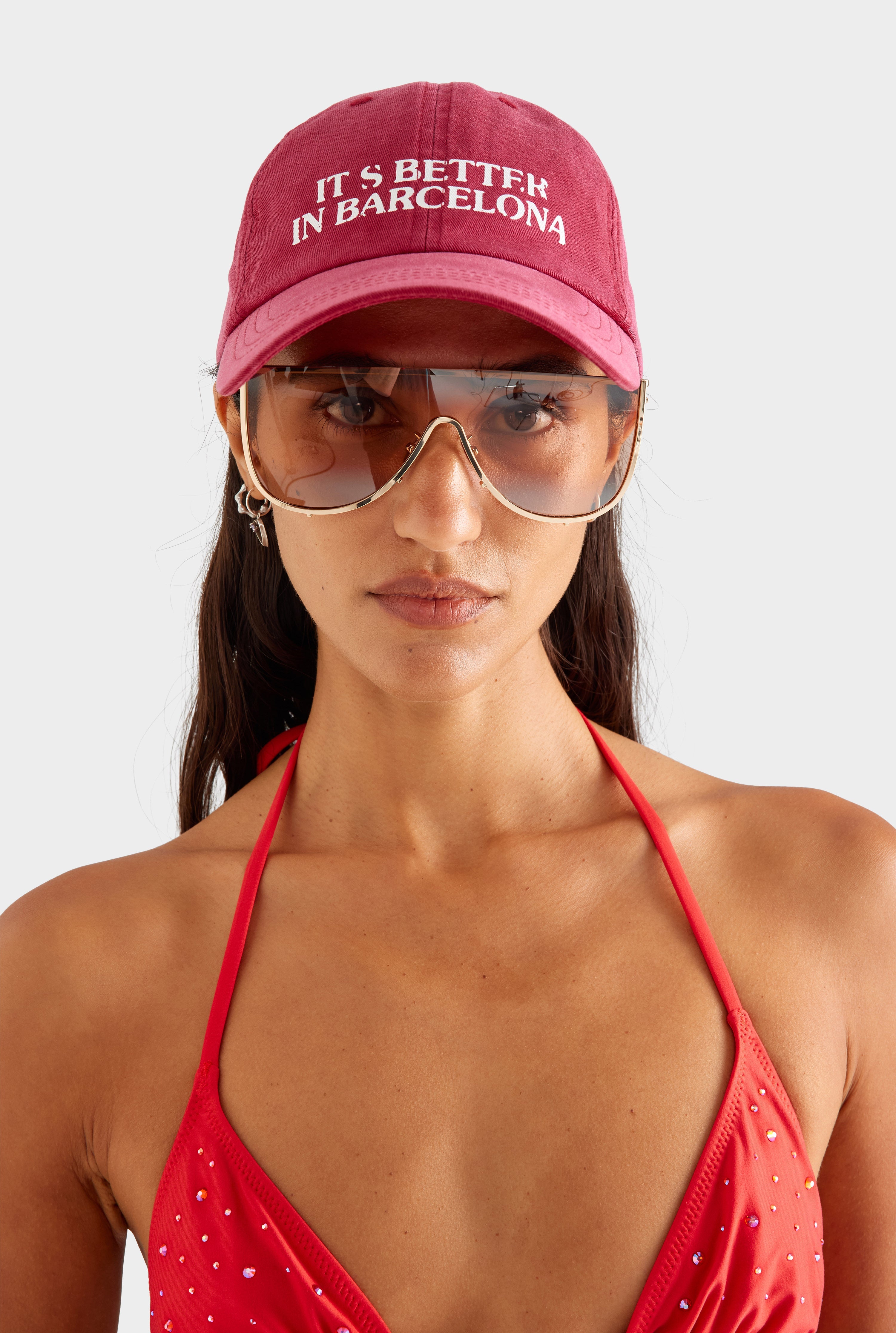 Its Better In Barcelona Cotton Twill Cap - Sangria [[AU_MEDIA:gid://shopify/MediaImage/27767150968919]]