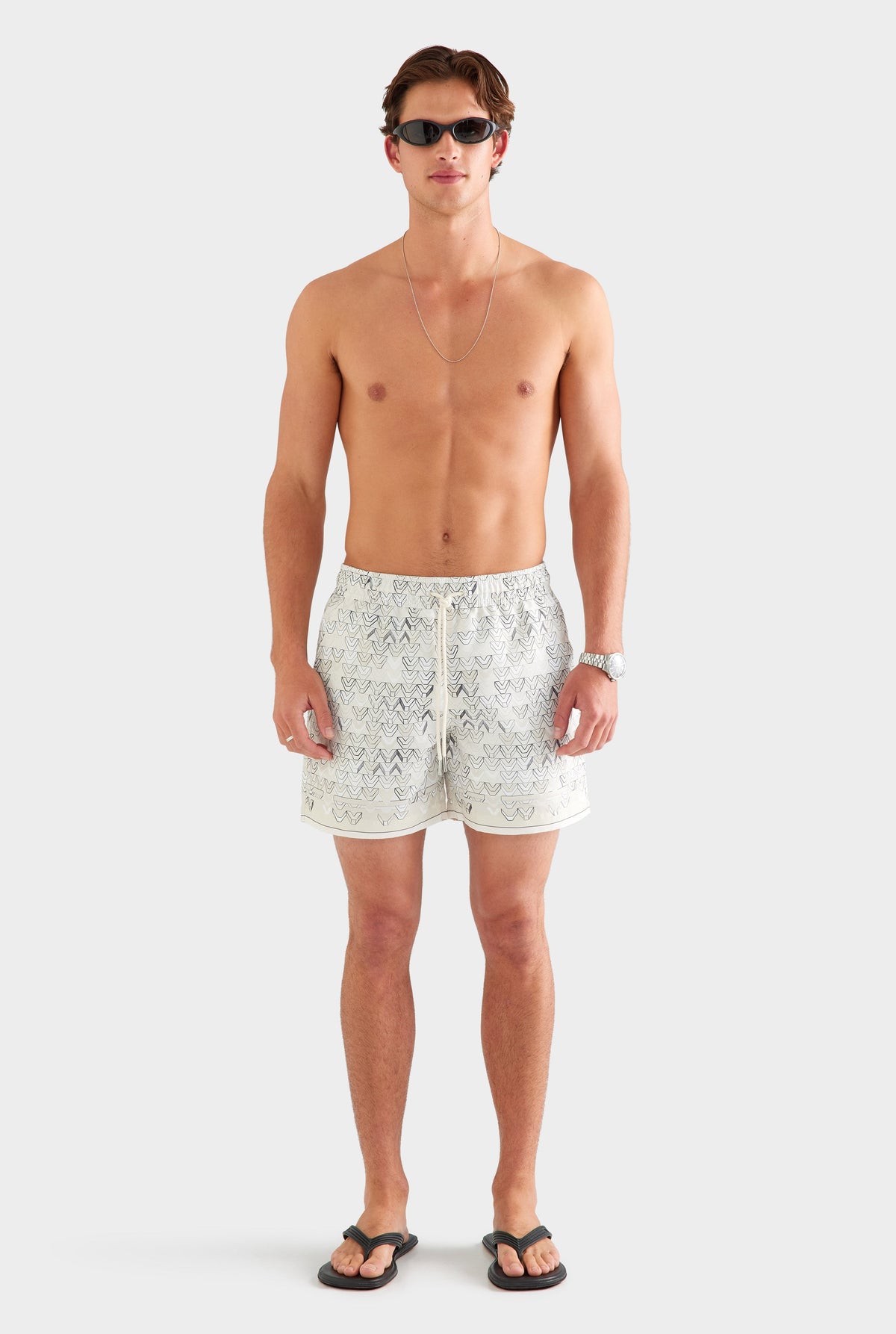Printed Swim Short - Beige Sketched V Monogram [[AU_MEDIA:gid://shopify/MediaImage/27759702343767]]