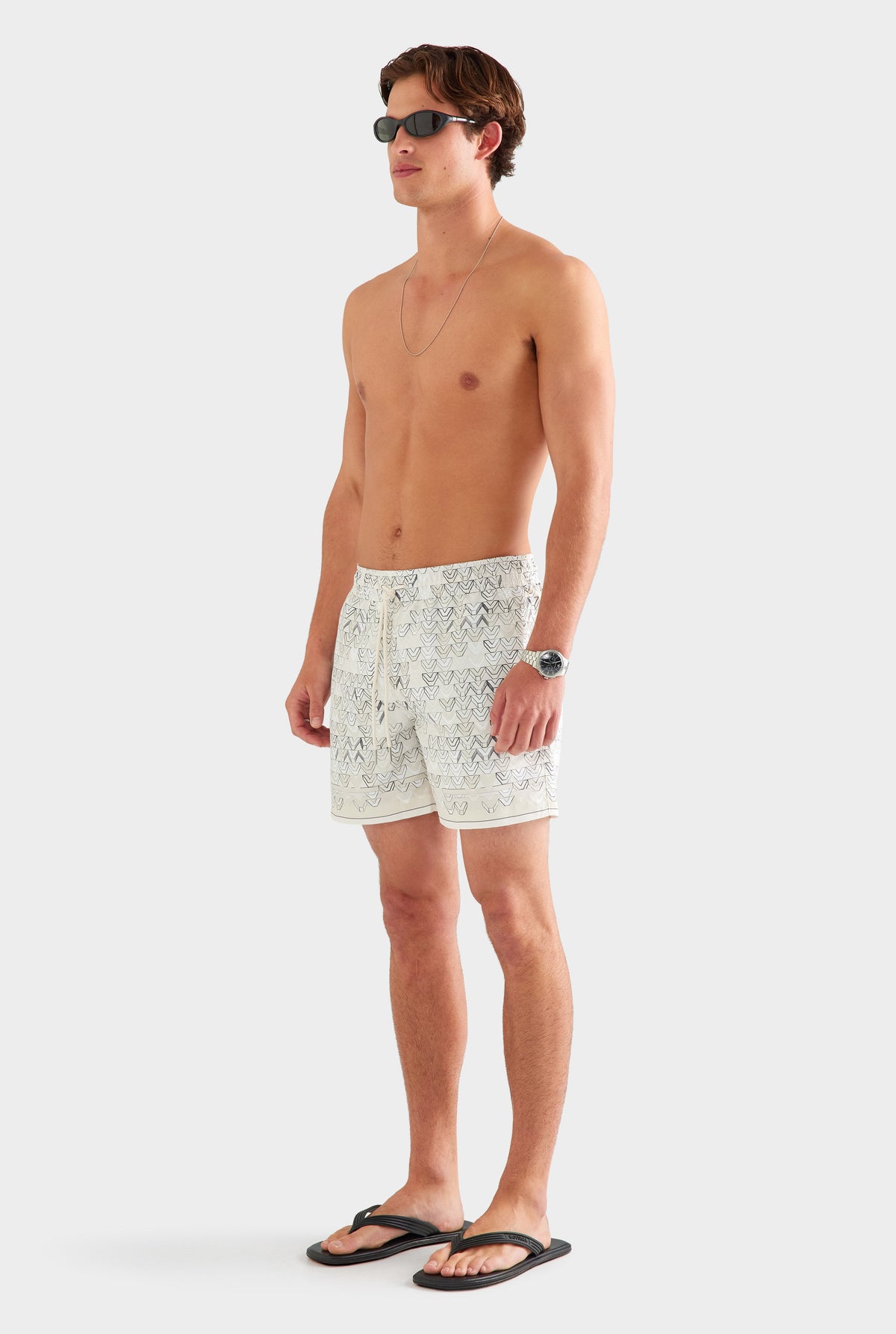 Printed Swim Short - Beige Sketched V Monogram [[AU_MEDIA:gid://shopify/MediaImage/27759702507607]]