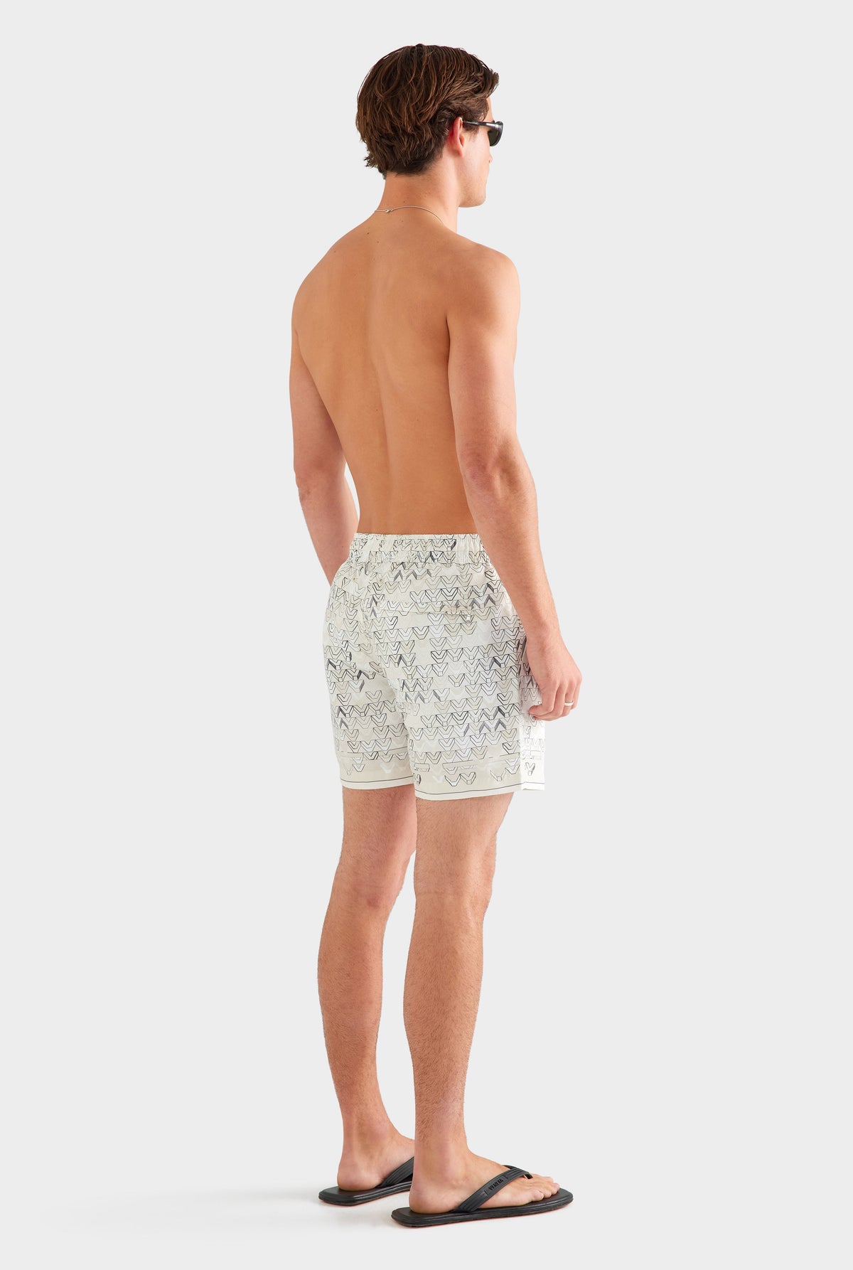 Printed Swim Short - Beige Sketched V Monogram [[AU_MEDIA:gid://shopify/MediaImage/27759703162967]]