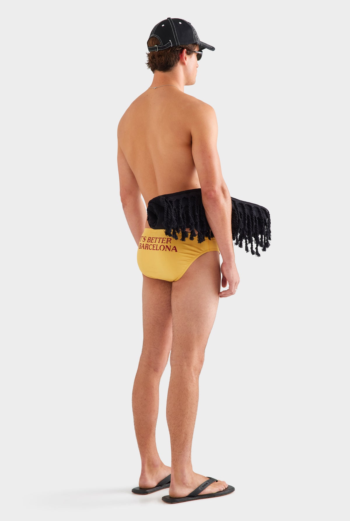 Tape Trim Swim Brief - Ochre/Red