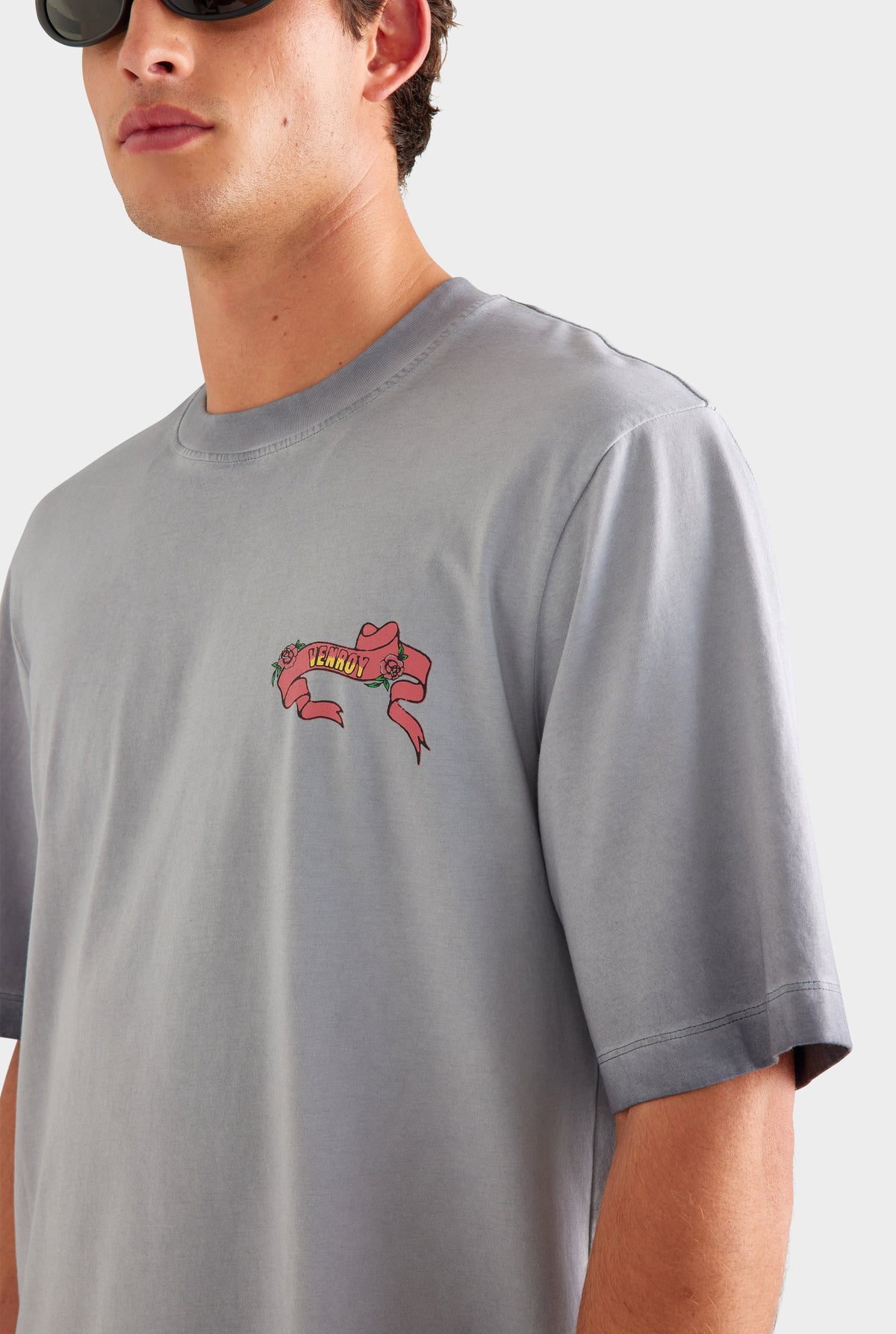 Pigment Dyed Oversized Cotton T Shirt - Washed Grey/Diada de Sant Jordi [[AU_MEDIA:gid://shopify/MediaImage/27759723806807]]