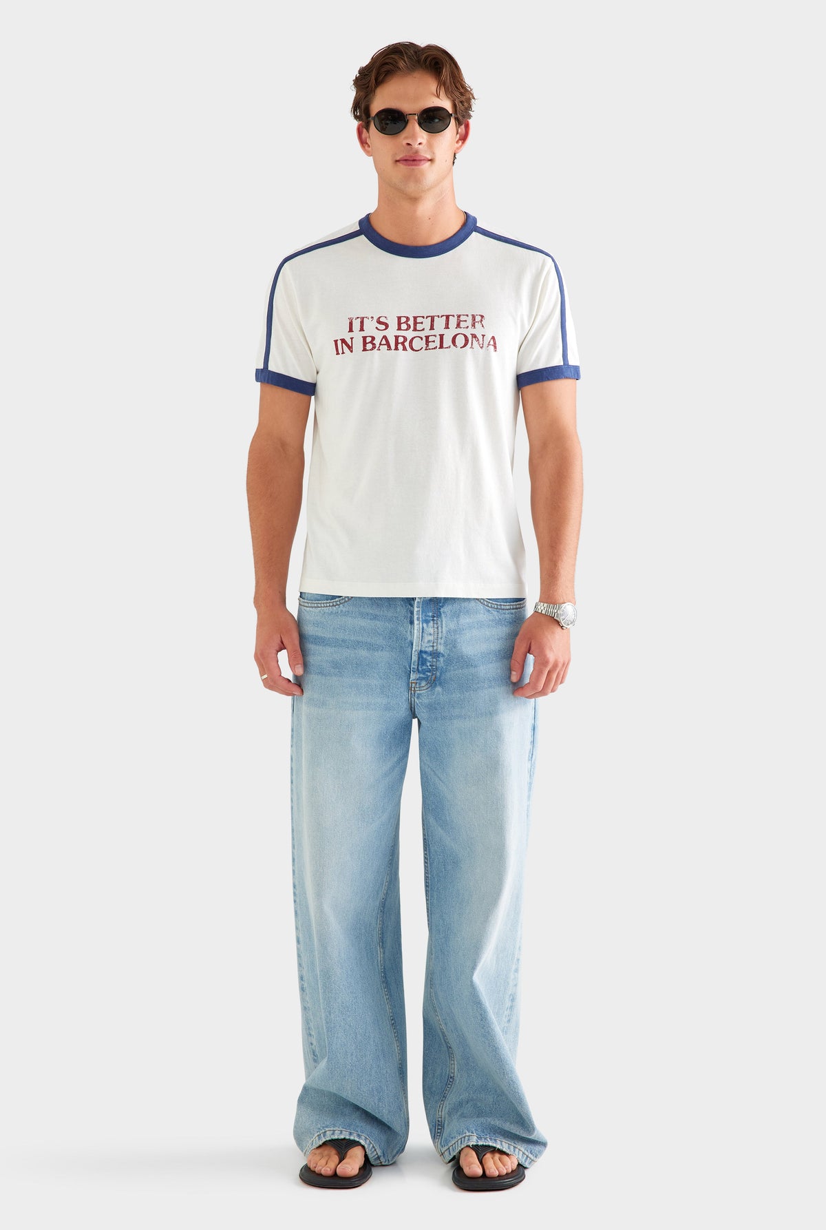 Cotton Slub Ringer T Shirt - White/Navy [[AU_MEDIA:gid://shopify/MediaImage/27759746941015]]